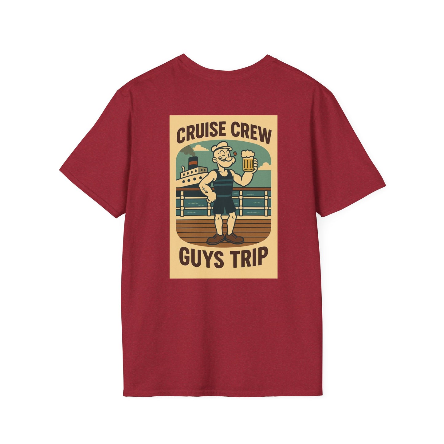 Cruise Crew – Guys Trip Ship Deck Vintage Cartoon T-Shirt (Public Domain Popeye)