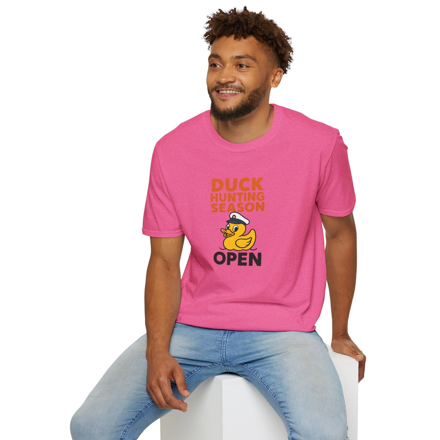 Duck Hunting Season Open – Retro Rubber Duck Captain Adults Unisex Cruise T-Shirt