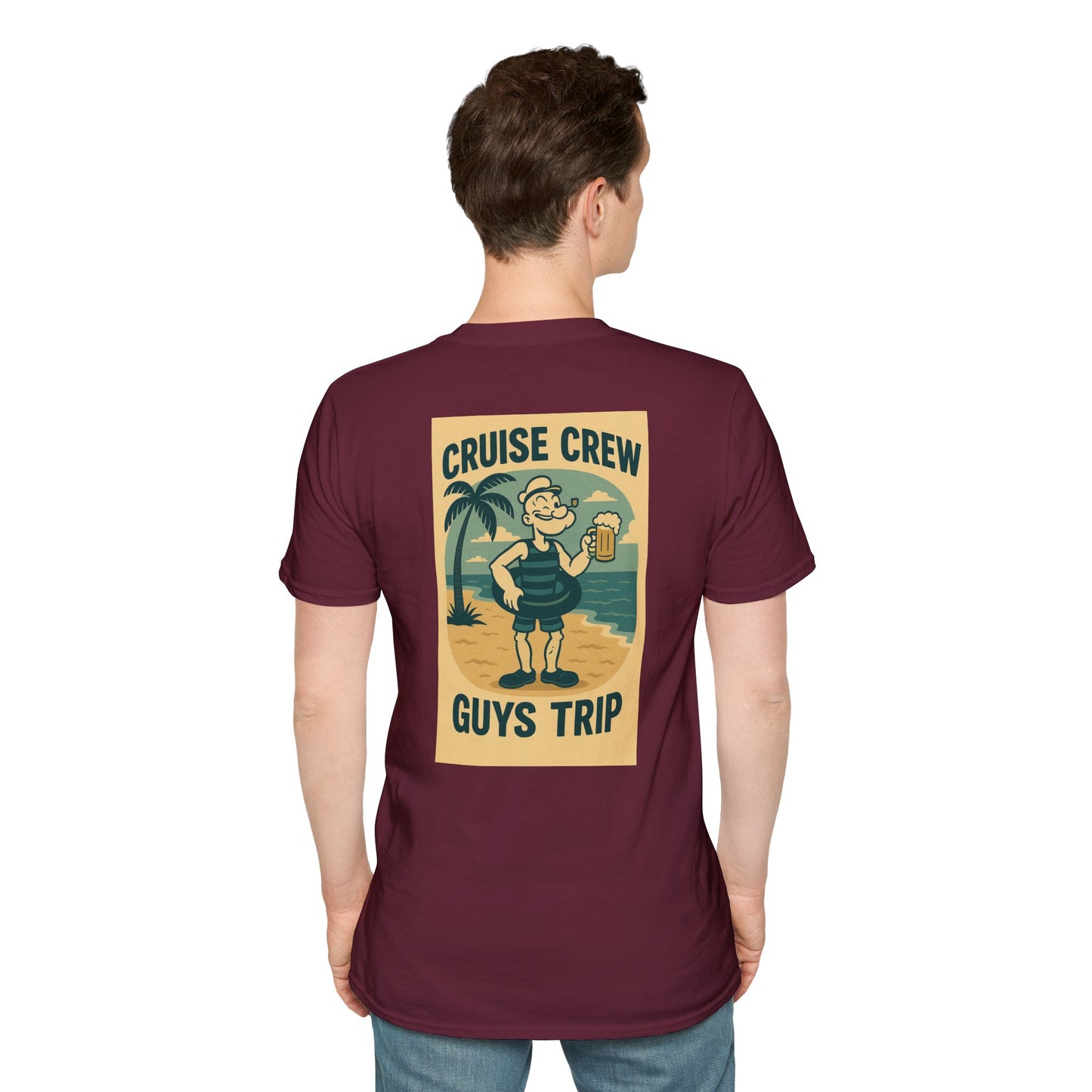 Cruise Crew – Guys Trip Beach Vintage Cartoon T-Shirt (Public Domain Popeye)