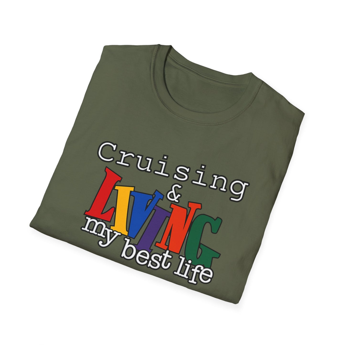 Cruising and Living My Best Life T-Shirt | Fun Cruise Vacation Tee for Women & Men