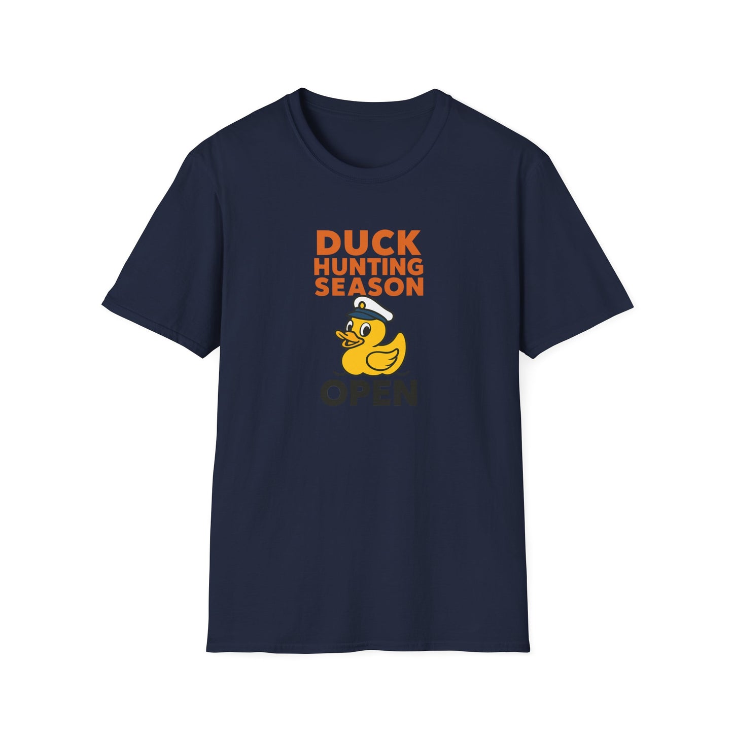 Duck Hunting Season Open – Retro Rubber Duck Captain Adults Unisex Cruise T-Shirt