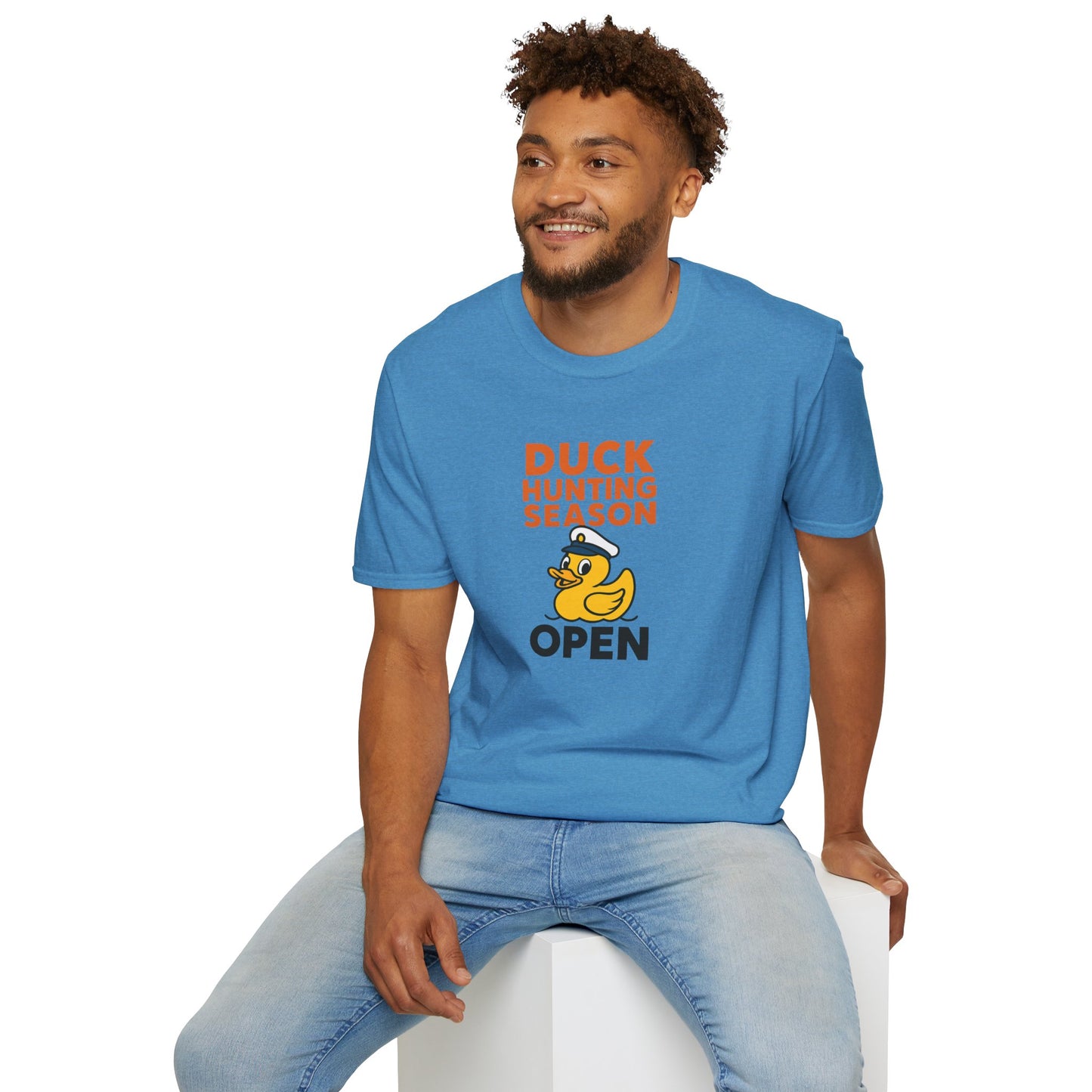 Duck Hunting Season Open – Retro Rubber Duck Captain Adults Unisex Cruise T-Shirt