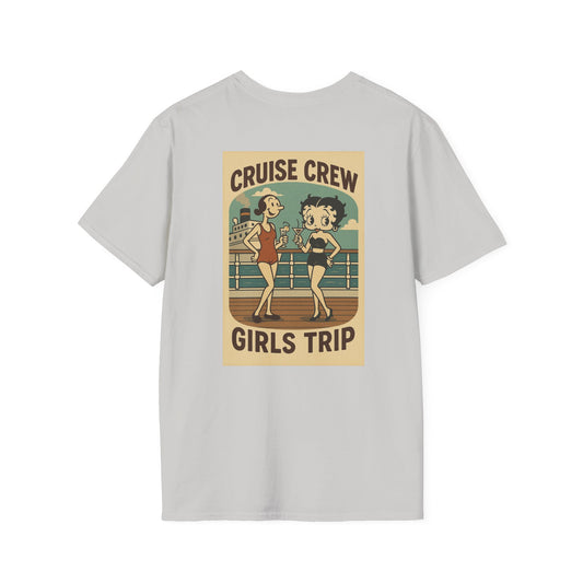 Cruise Crew – Girls Trip Ship Deck Vintage Cartoon T-Shirt (Public Domain Betty Boop & Olive Oyl)