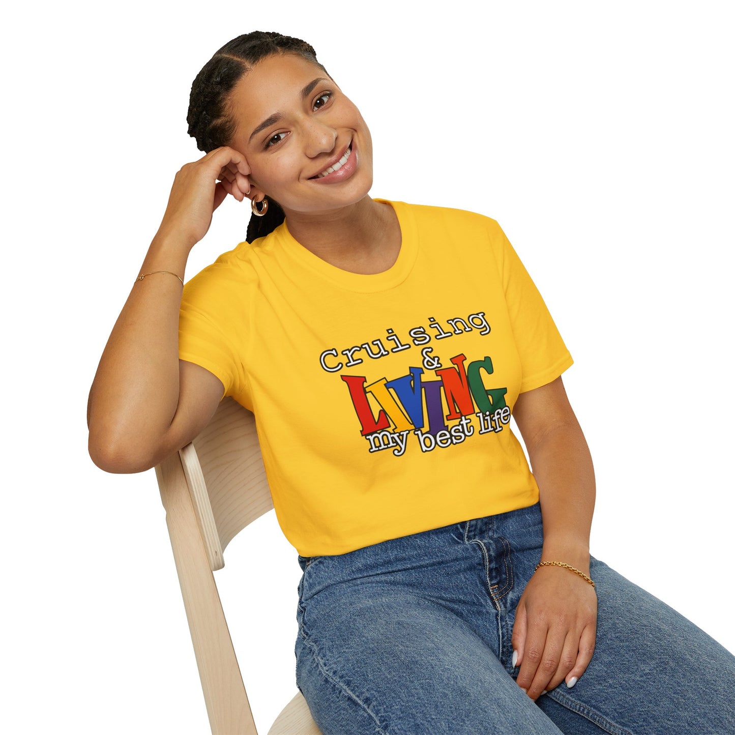 Cruising and Living My Best Life T-Shirt | Fun Cruise Vacation Tee for Women & Men