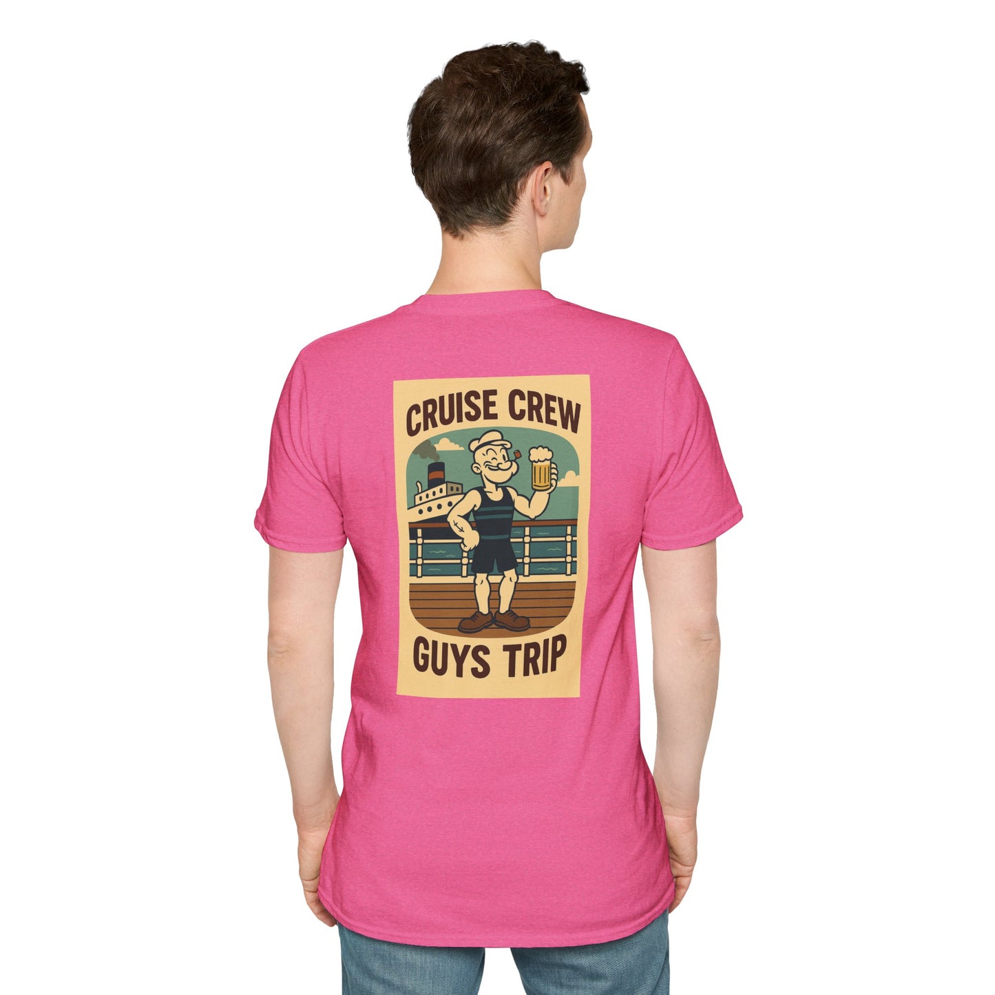 Cruise Crew – Guys Trip Ship Deck Vintage Cartoon T-Shirt (Public Domain Popeye)