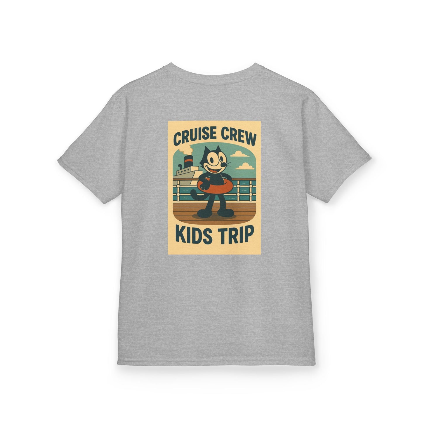Cruise Crew – Kids Trip Ship Deck Vintage Cartoon T-Shirt (Public Domain Felix the Cat)