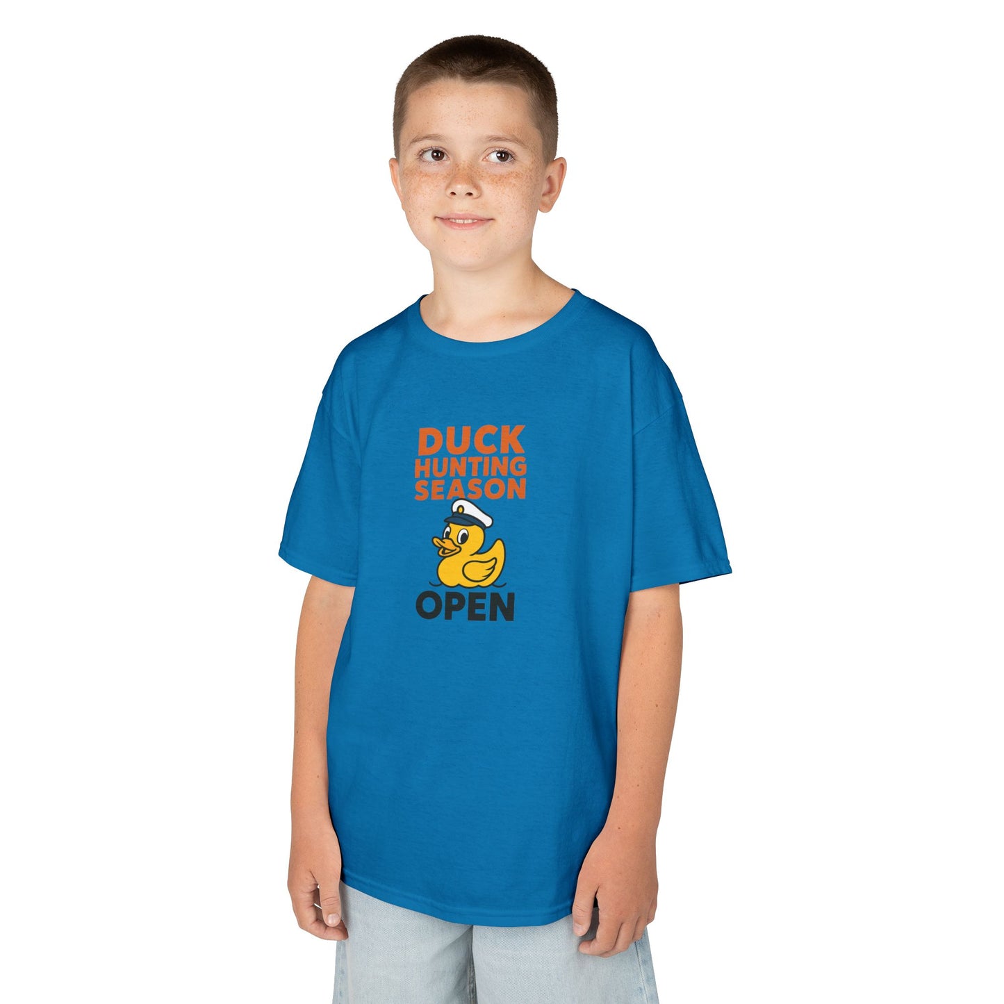 Duck Hunting Season Open – Retro Rubber Duck Captain Kids Cruise T-Shirt