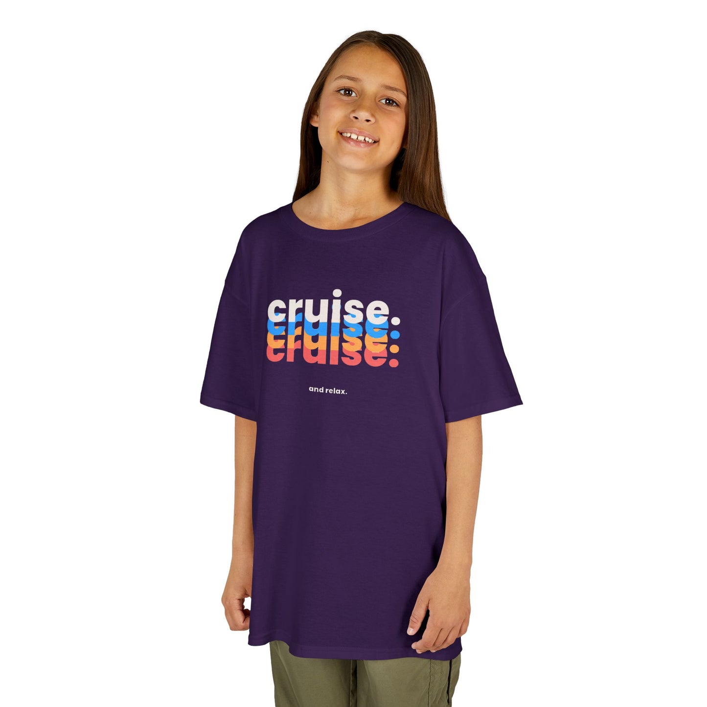 "Cruise Cruise Cruise... and Relax" Kids Heavy Cotton Tee