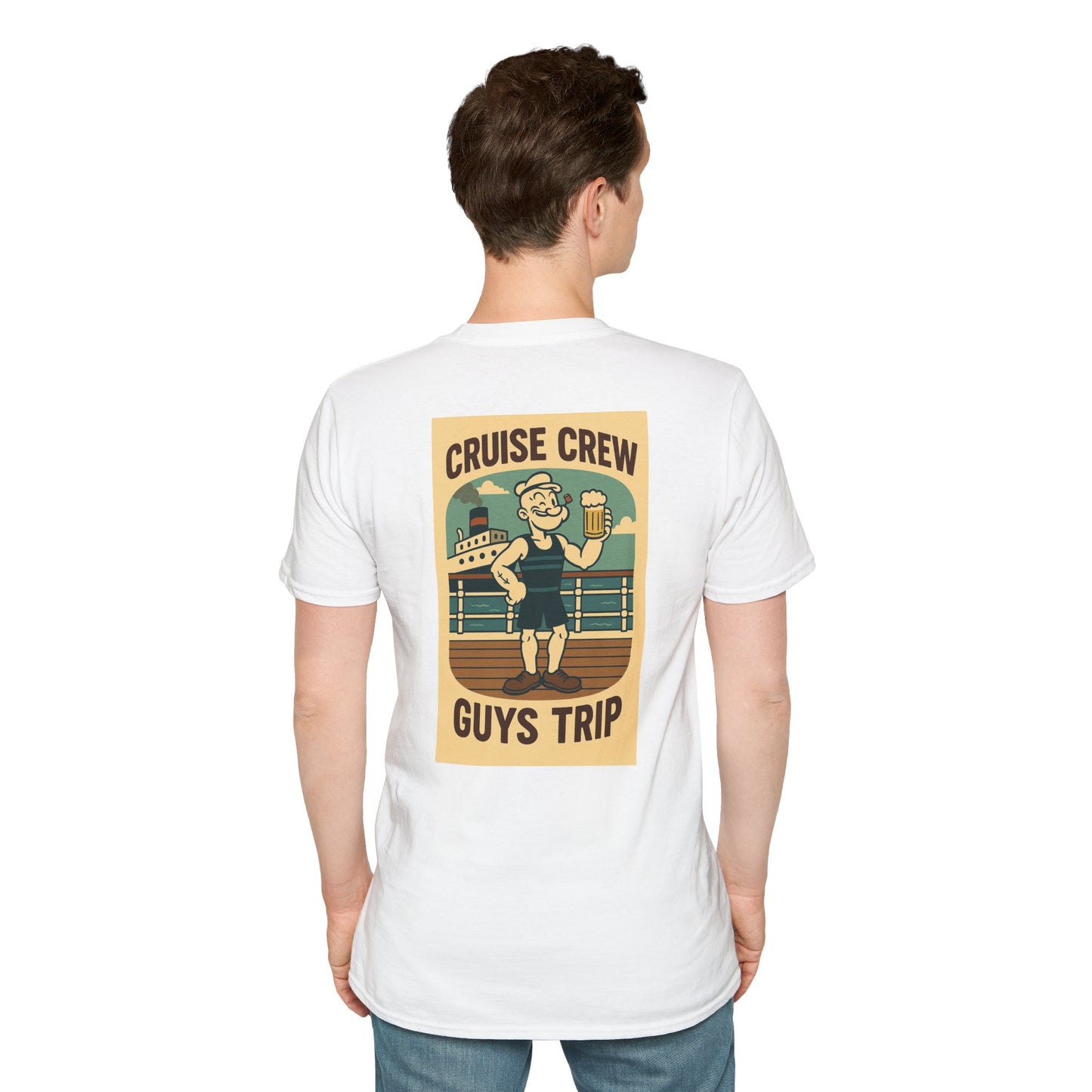 Cruise Crew – Guys Trip Ship Deck Vintage Cartoon T-Shirt (Public Domain Popeye)