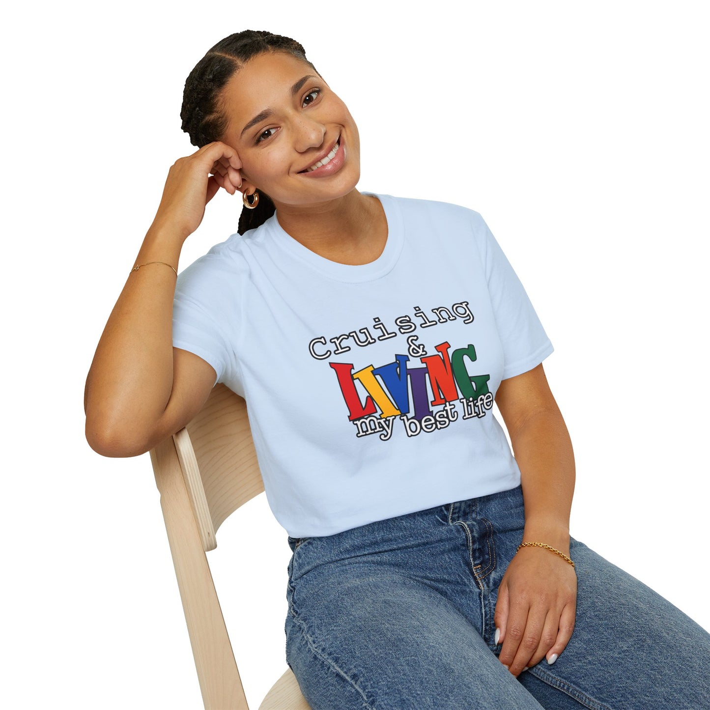 Cruising and Living My Best Life T-Shirt | Fun Cruise Vacation Tee for Women & Men