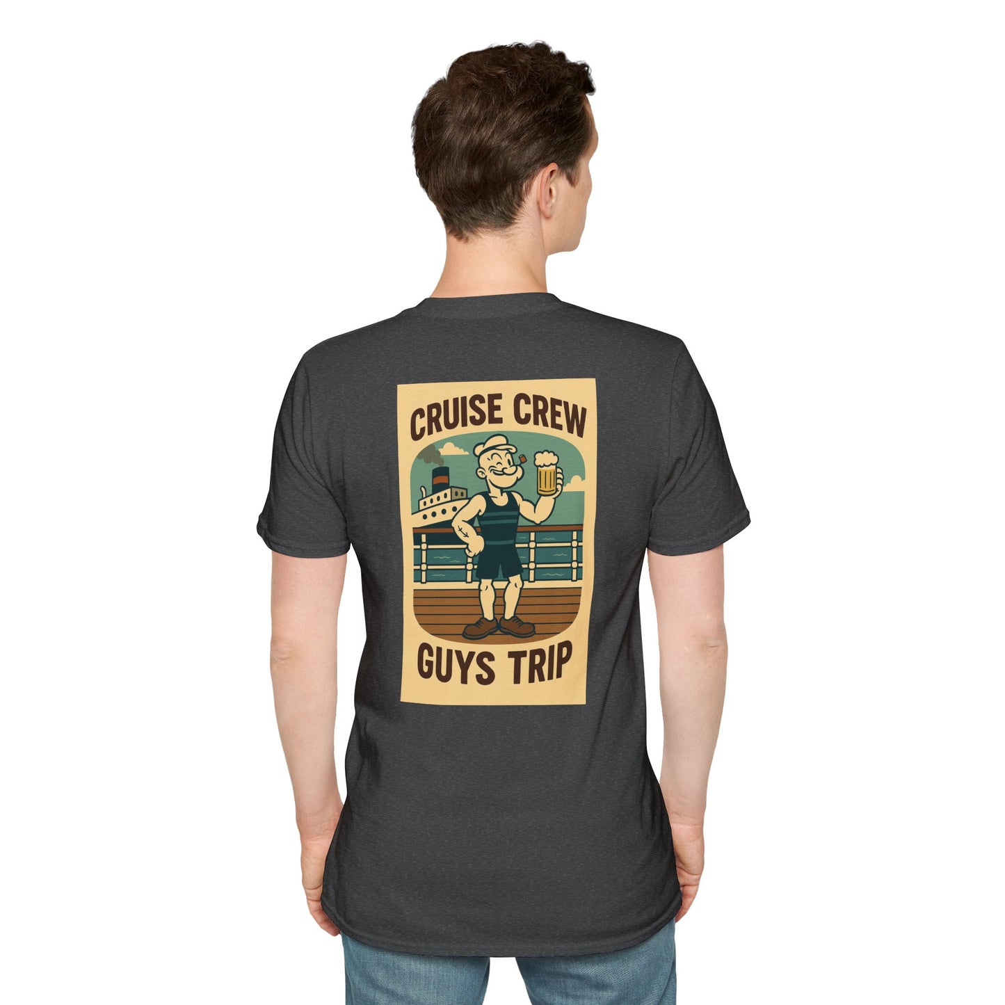 Cruise Crew – Guys Trip Ship Deck Vintage Cartoon T-Shirt (Public Domain Popeye)