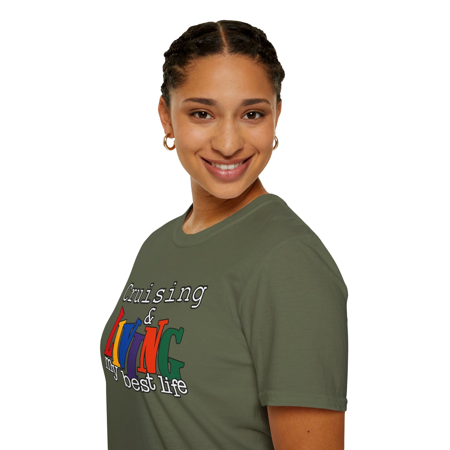 Cruising and Living My Best Life T-Shirt | Fun Cruise Vacation Tee for Women & Men