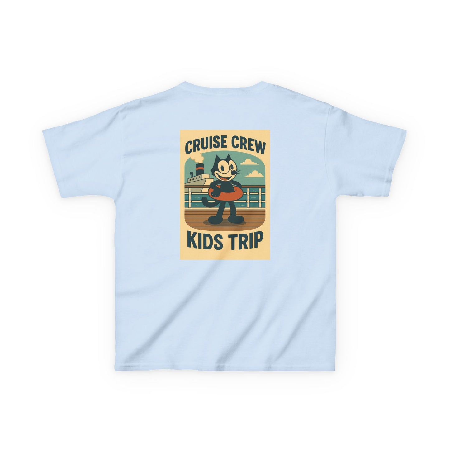 Cruise Crew – Kids Trip Ship Deck Vintage Cartoon T-Shirt (Public Domain Felix the Cat)