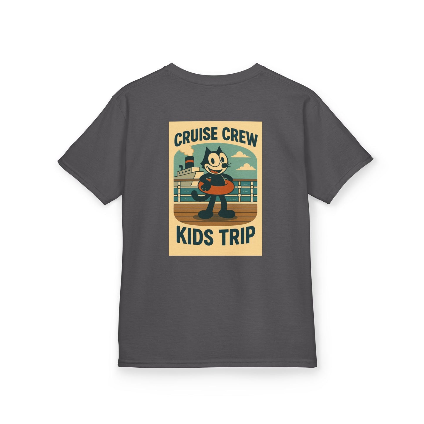 Cruise Crew – Kids Trip Ship Deck Vintage Cartoon T-Shirt (Public Domain Felix the Cat)