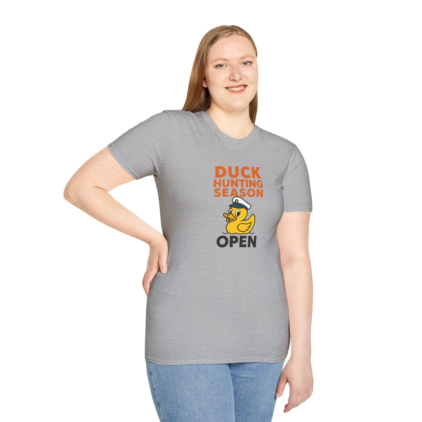Duck Hunting Season Open – Retro Rubber Duck Captain Adults Unisex Cruise T-Shirt