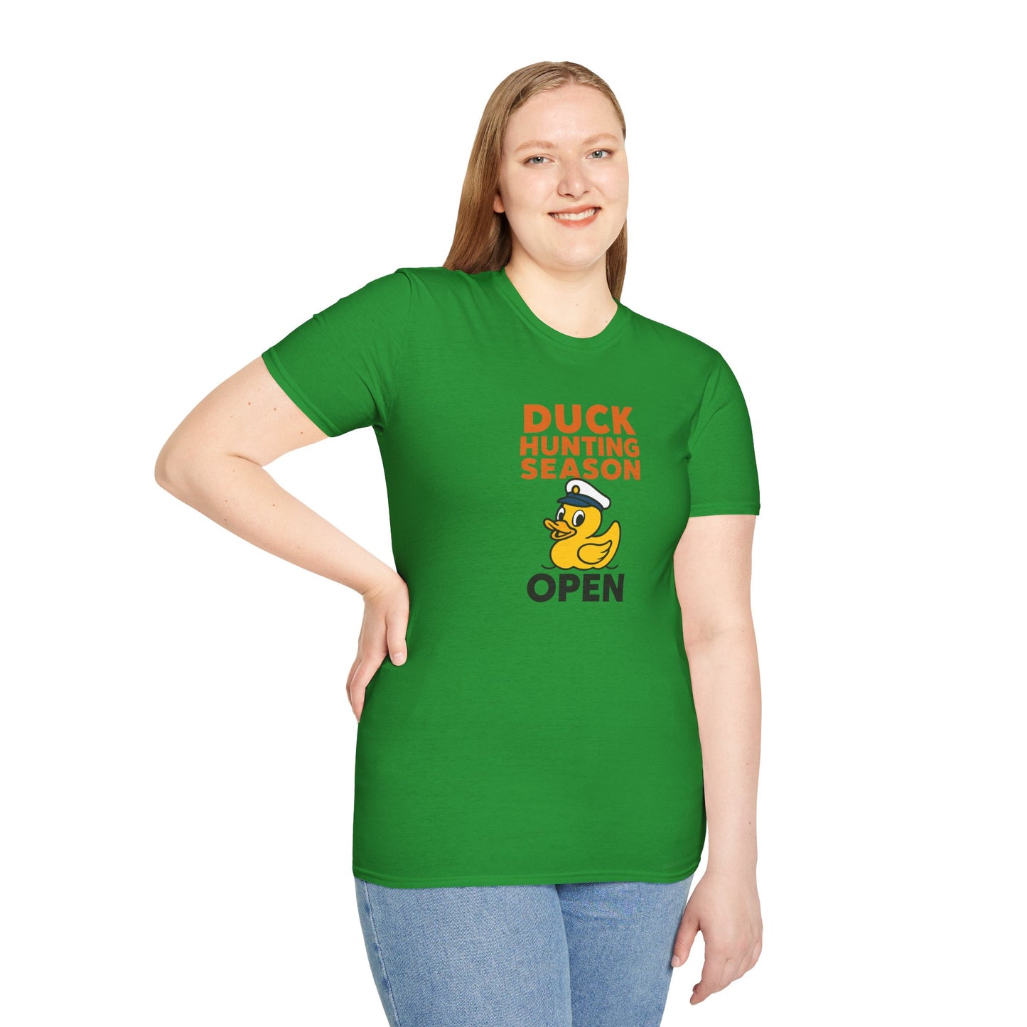 Duck Hunting Season Open – Retro Rubber Duck Captain Adults Unisex Cruise T-Shirt