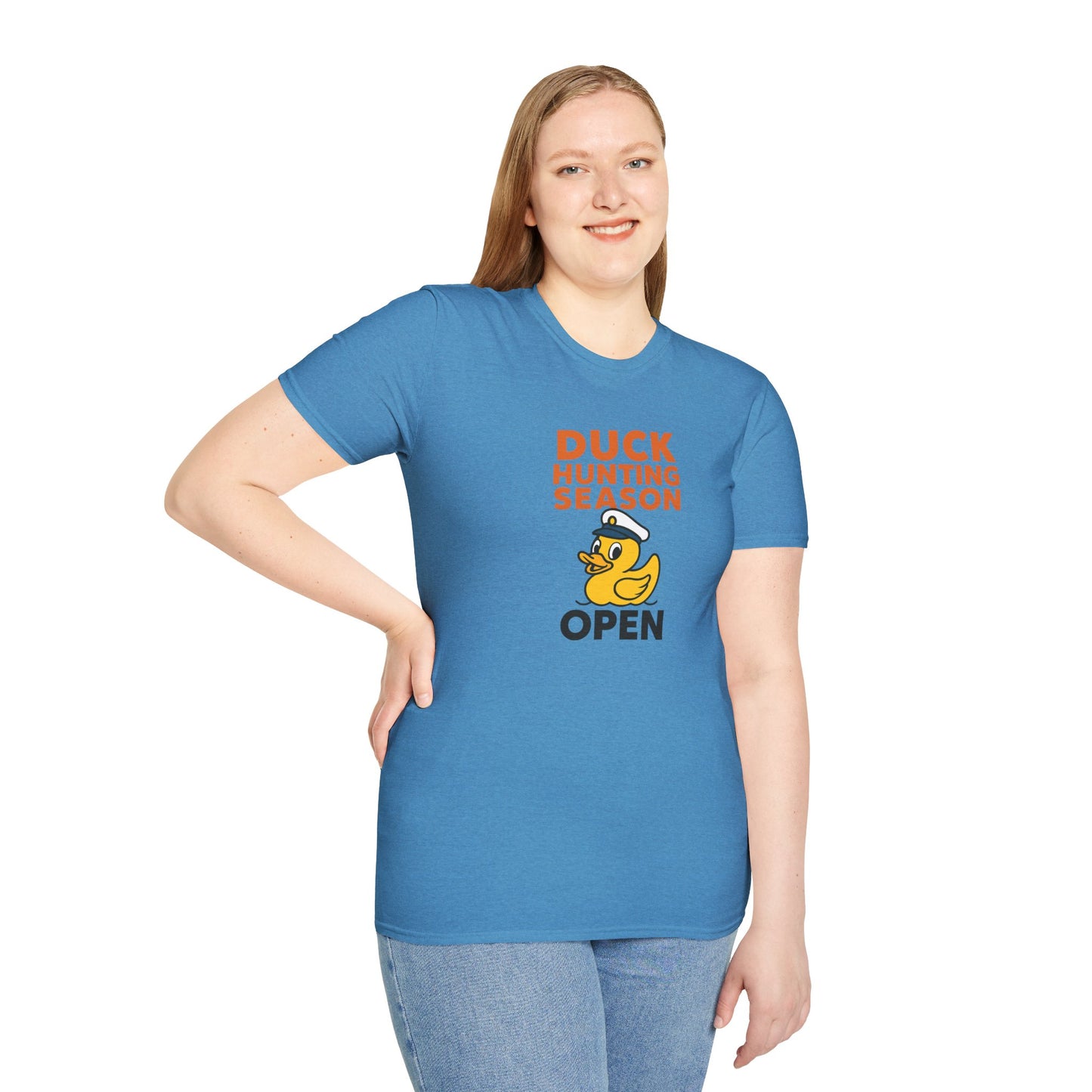 Duck Hunting Season Open – Retro Rubber Duck Captain Adults Unisex Cruise T-Shirt