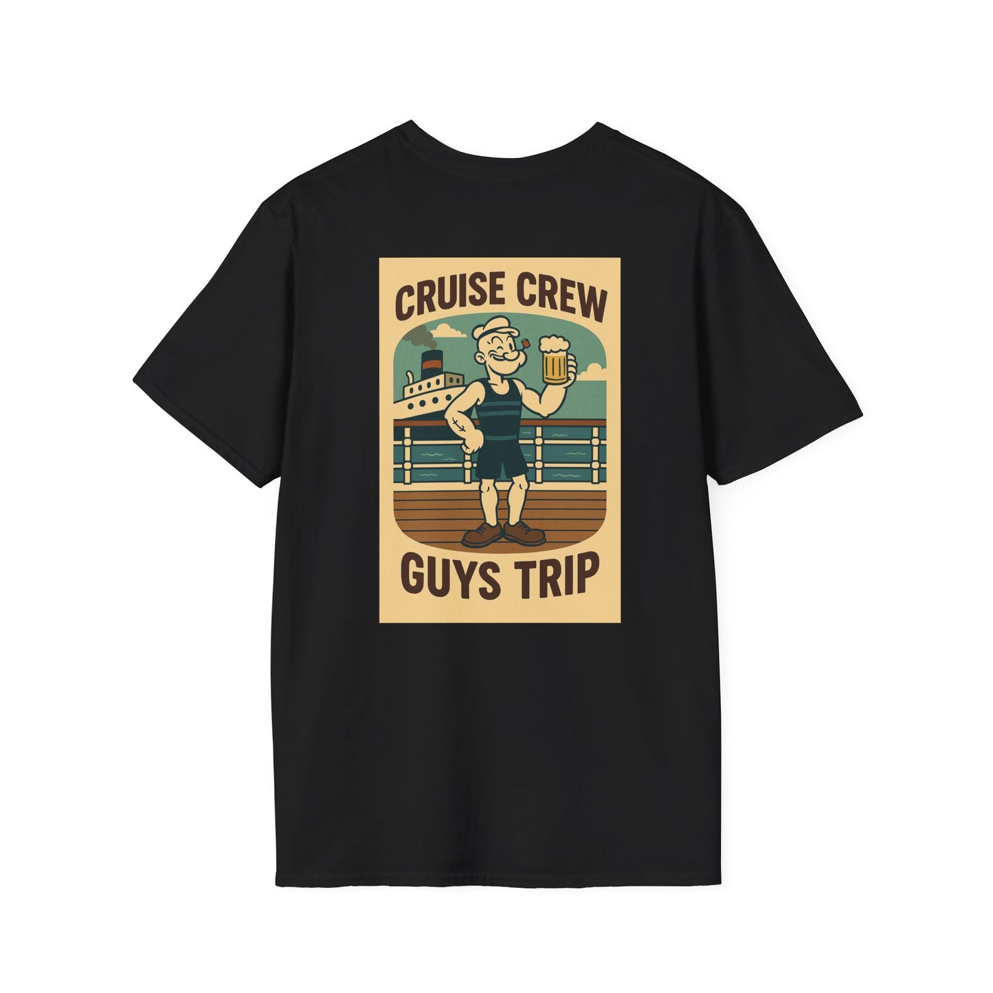 Cruise Crew – Guys Trip Ship Deck Vintage Cartoon T-Shirt (Public Domain Popeye)