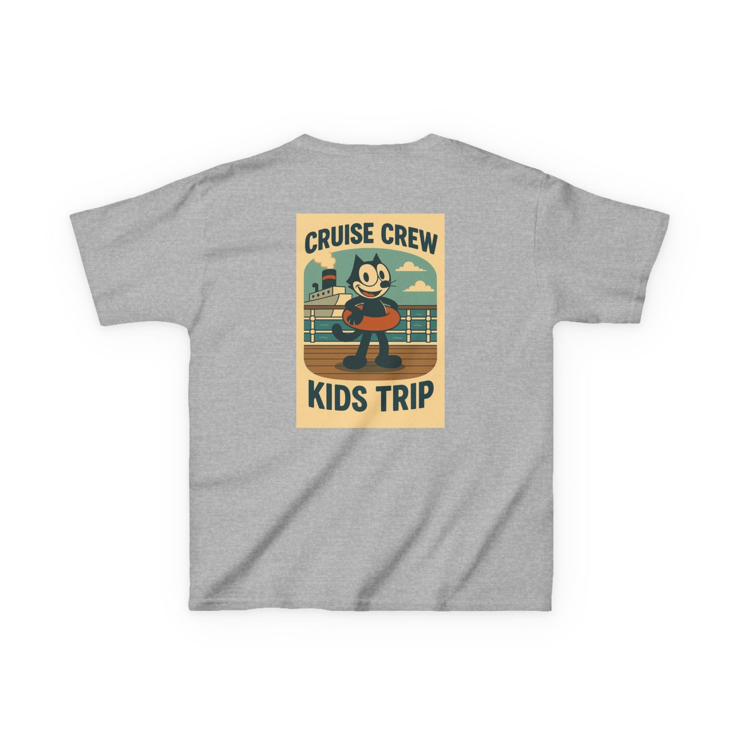 Cruise Crew – Kids Trip Ship Deck Vintage Cartoon T-Shirt (Public Domain Felix the Cat)