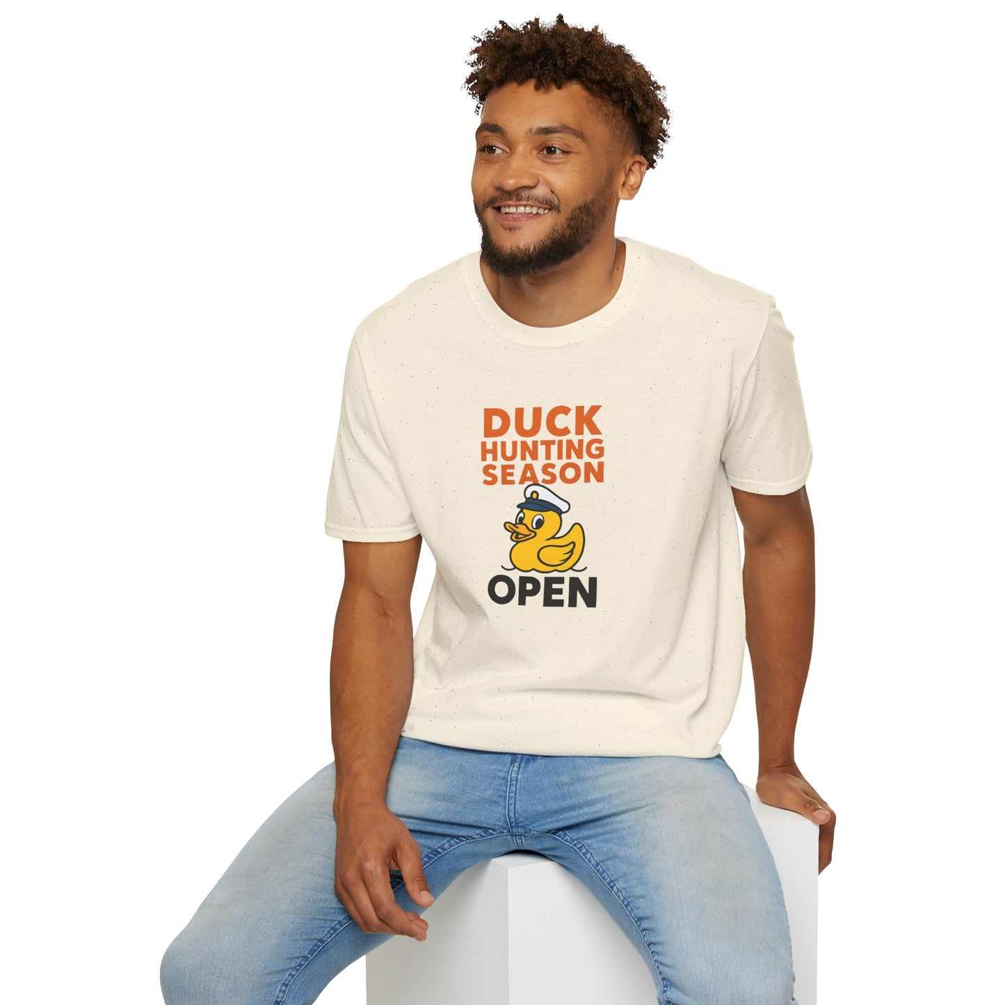 Duck Hunting Season Open – Retro Rubber Duck Captain Adults Unisex Cruise T-Shirt