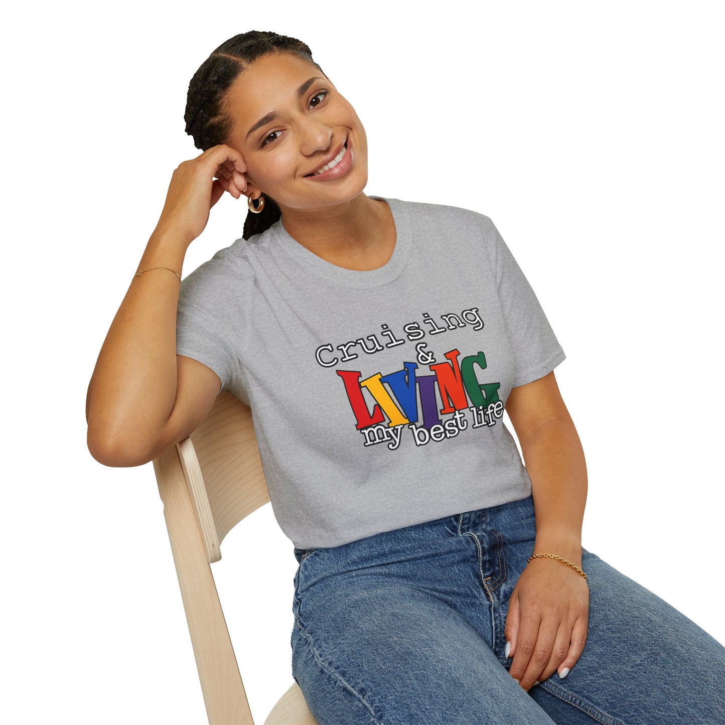 Cruising and Living My Best Life T-Shirt | Fun Cruise Vacation Tee for Women & Men
