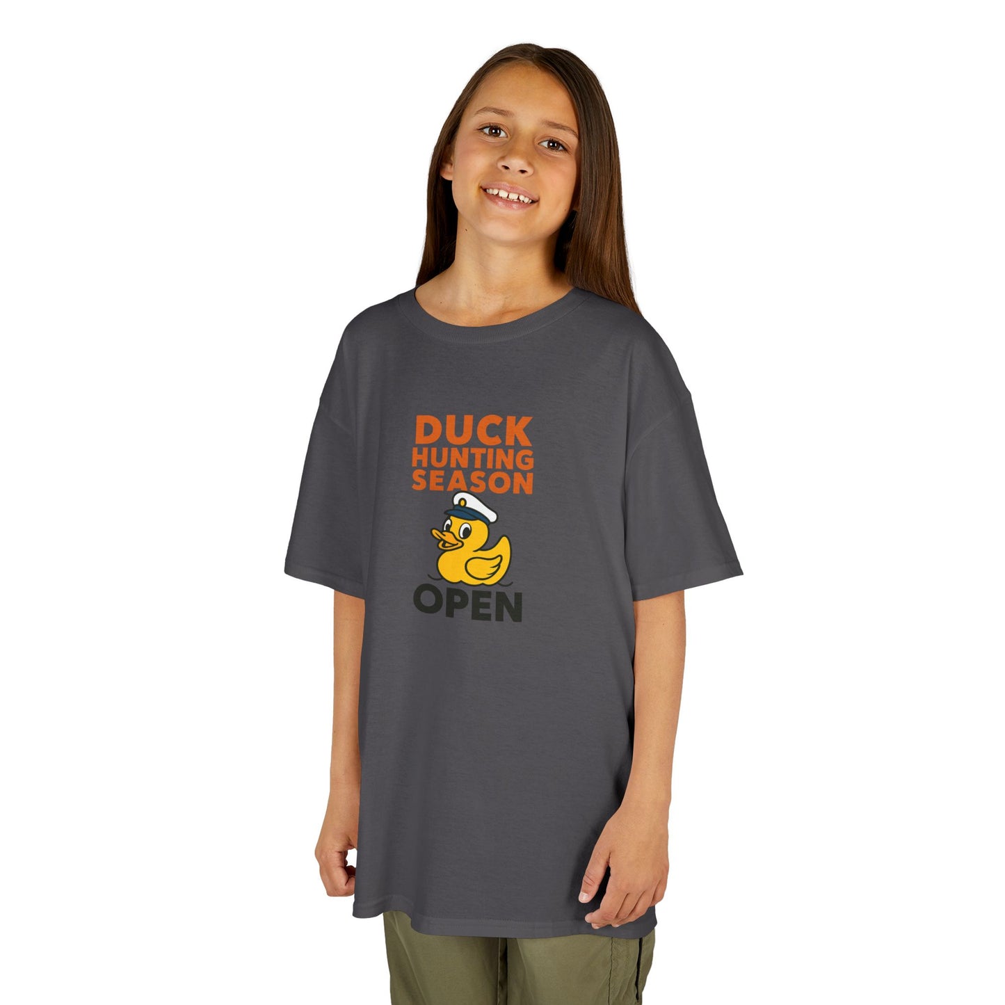 Duck Hunting Season Open – Retro Rubber Duck Captain Kids Cruise T-Shirt