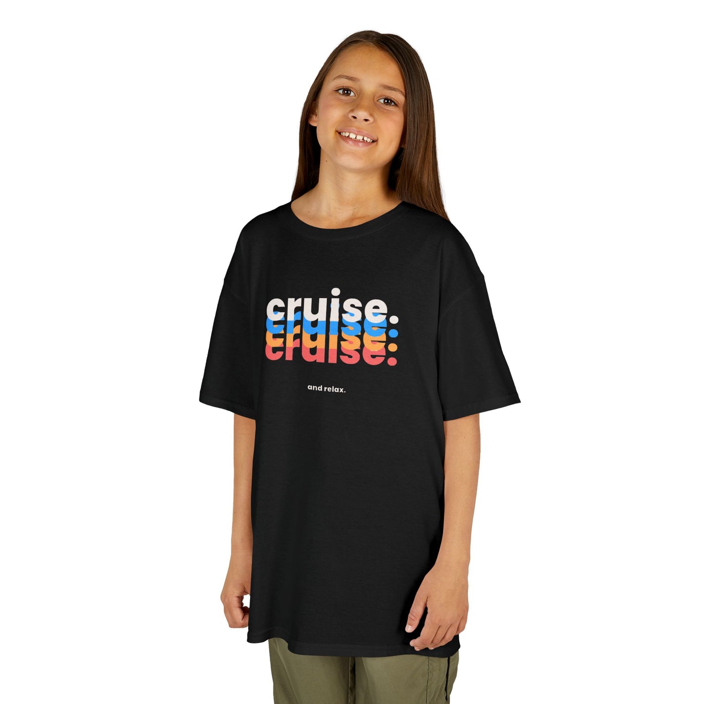 "Cruise Cruise Cruise... and Relax" Kids Heavy Cotton Tee