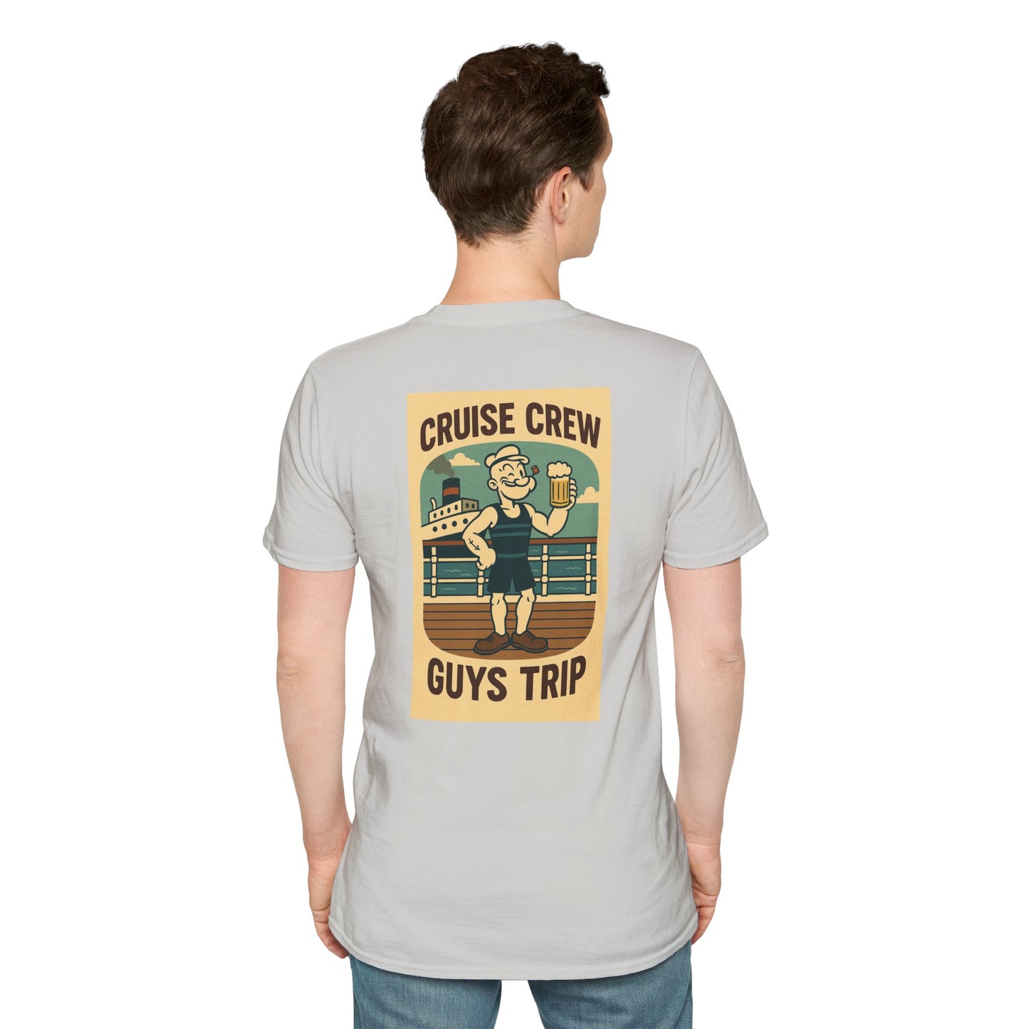Cruise Crew – Guys Trip Ship Deck Vintage Cartoon T-Shirt (Public Domain Popeye)