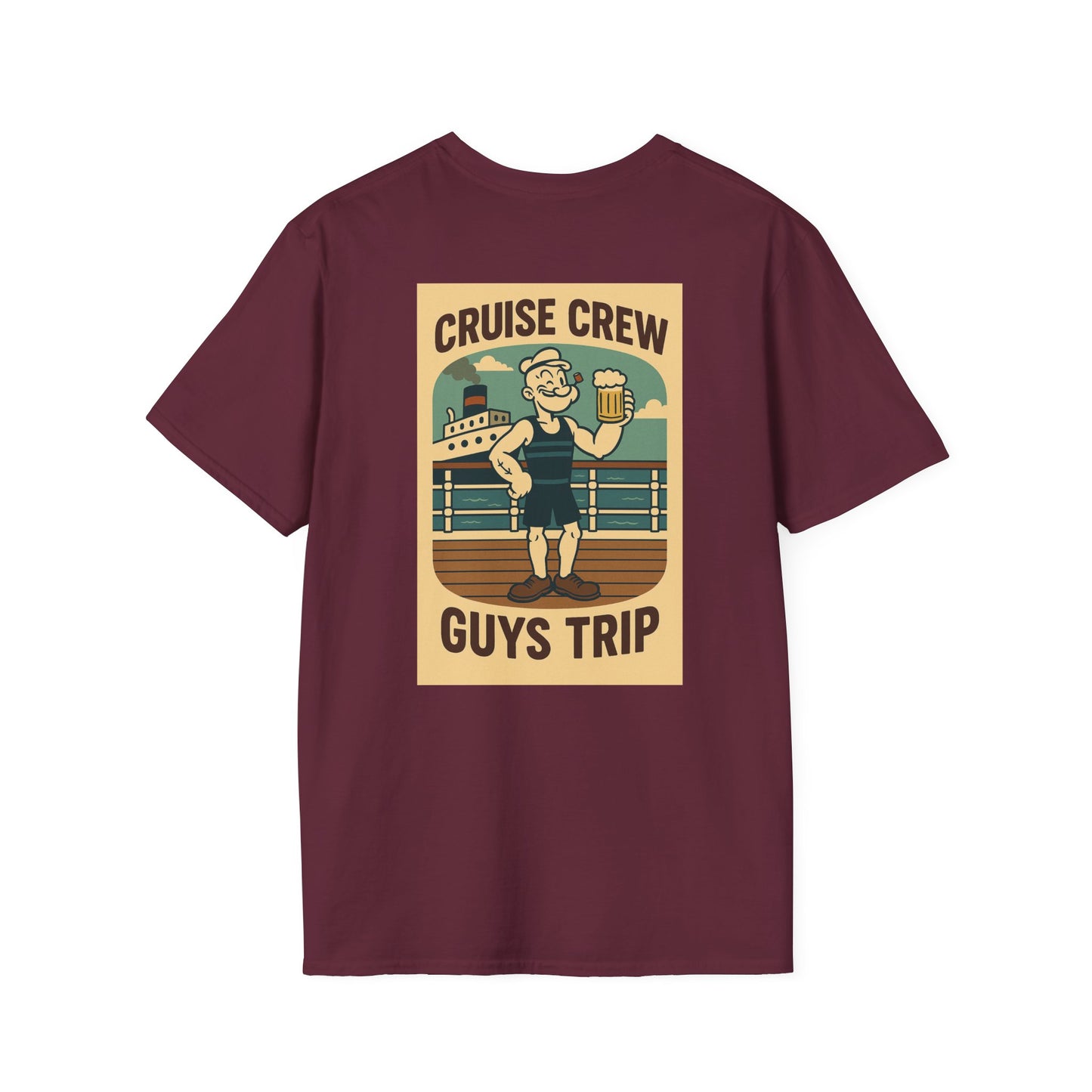 Cruise Crew – Guys Trip Ship Deck Vintage Cartoon T-Shirt (Public Domain Popeye)