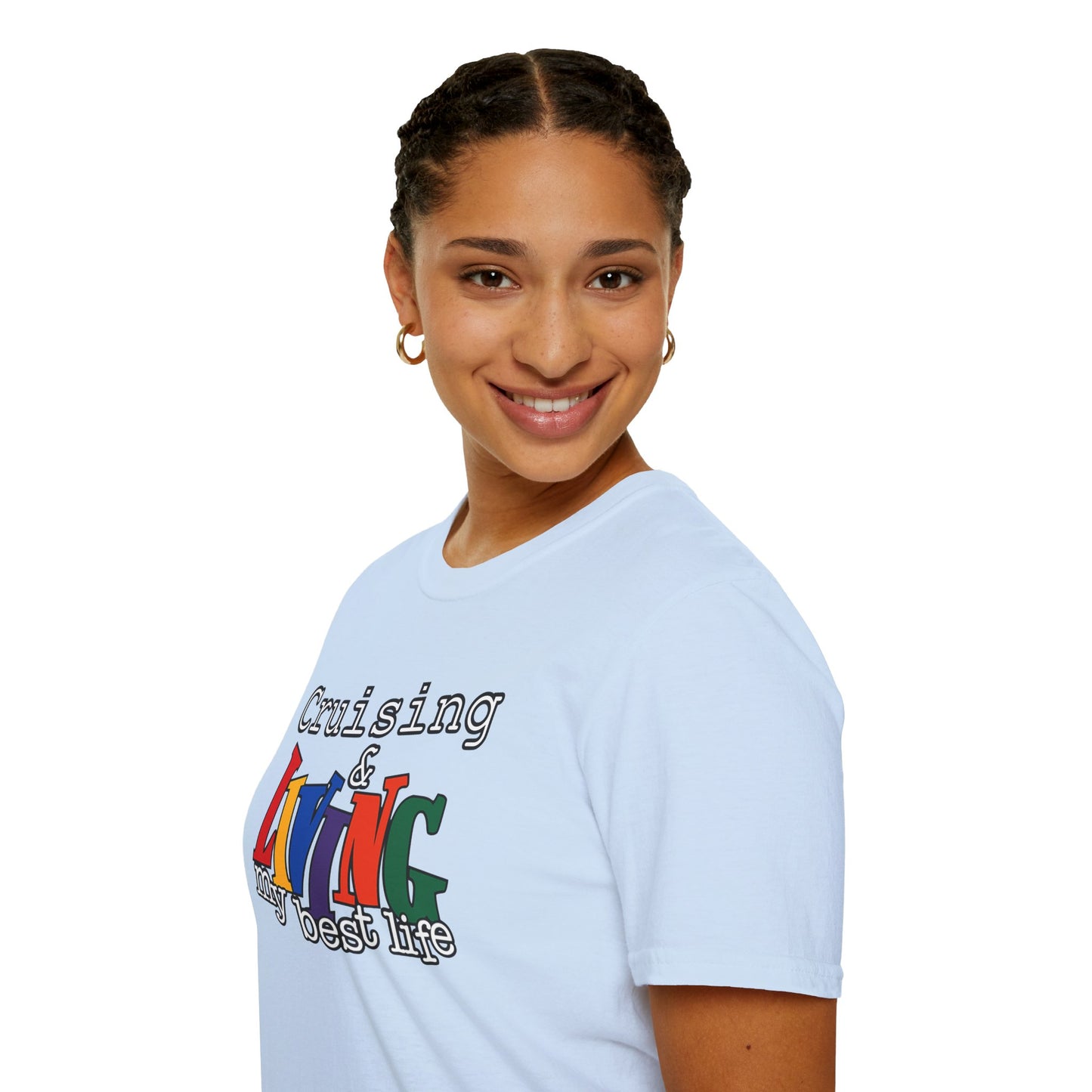 Cruising and Living My Best Life T-Shirt | Fun Cruise Vacation Tee for Women & Men