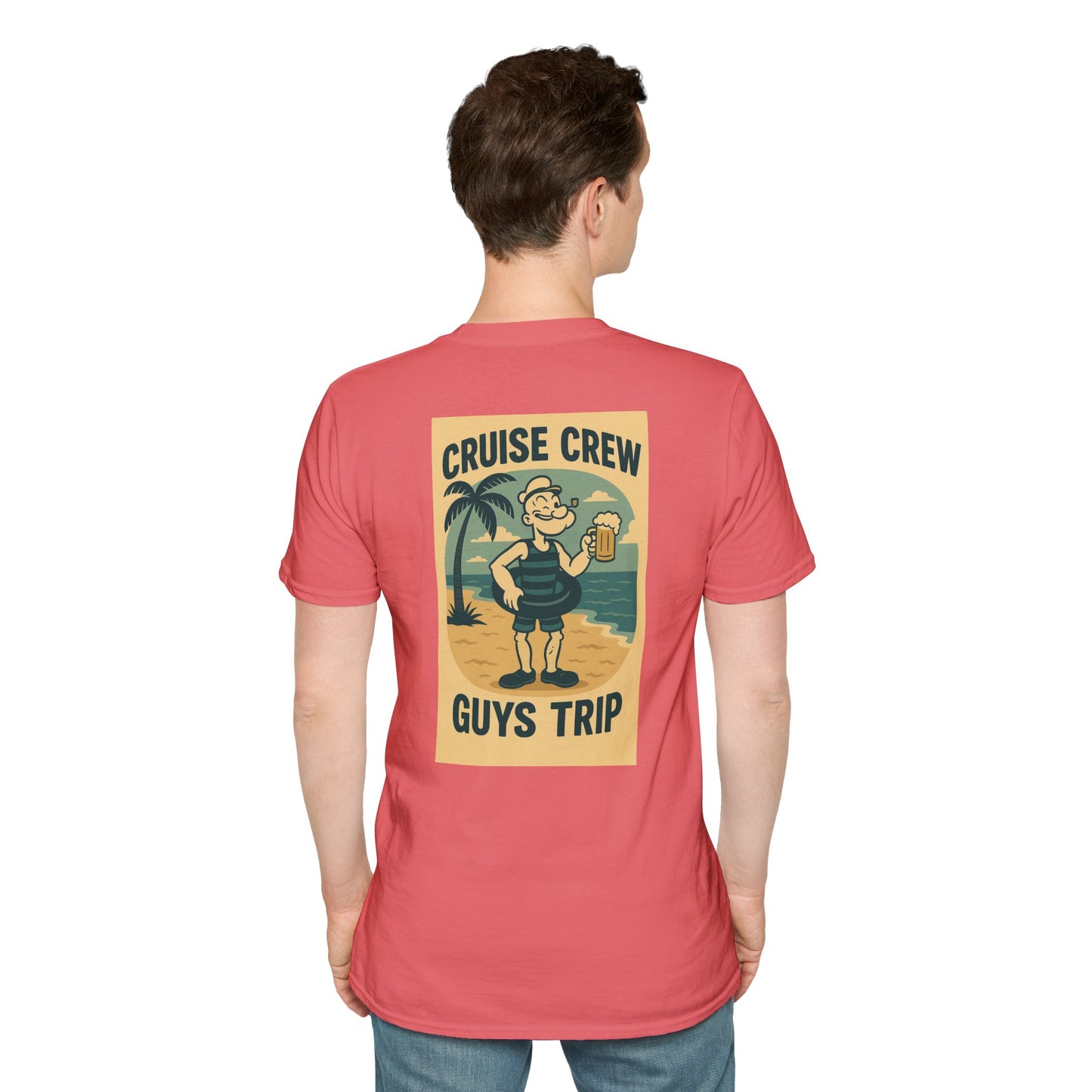 Cruise Crew – Guys Trip Beach Vintage Cartoon T-Shirt (Public Domain Popeye)