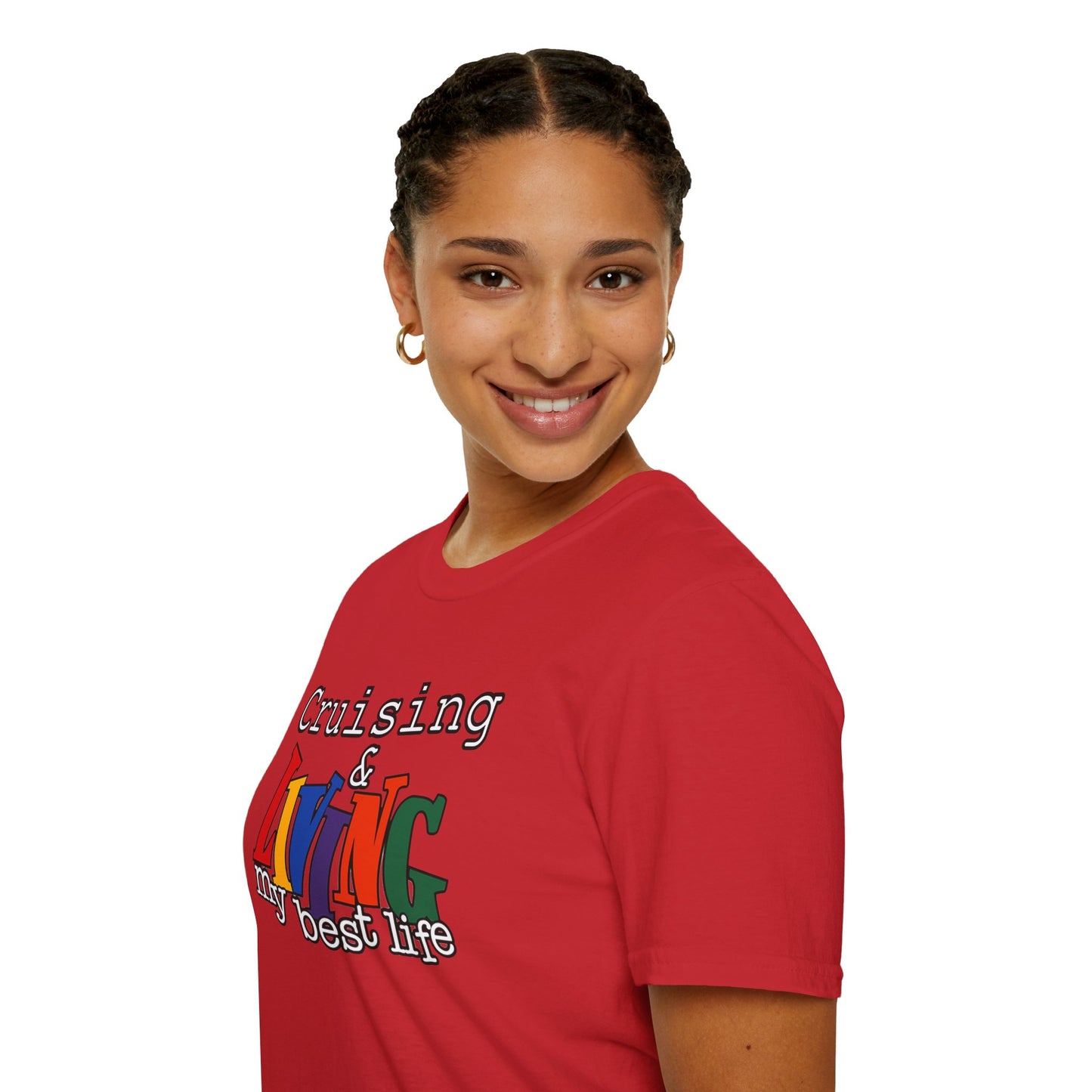 Cruising and Living My Best Life T-Shirt | Fun Cruise Vacation Tee for Women & Men