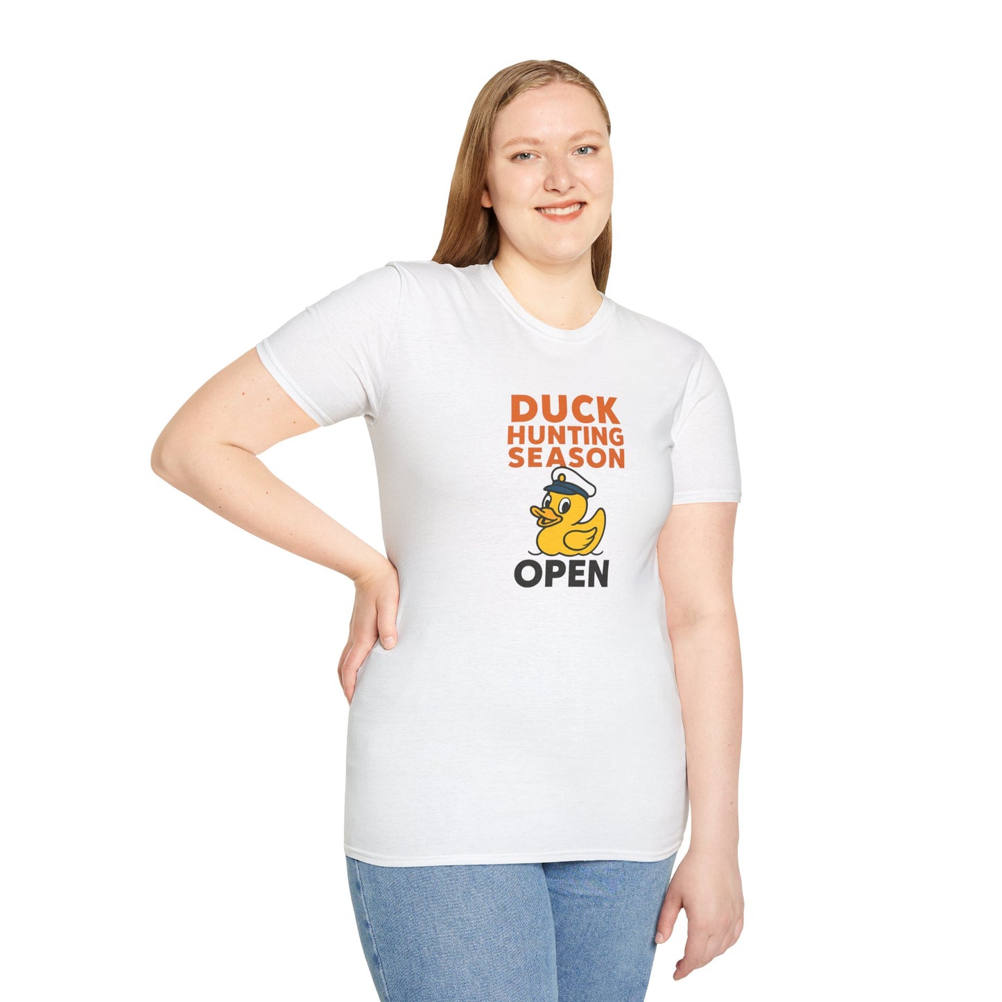 Duck Hunting Season Open – Retro Rubber Duck Captain Adults Unisex Cruise T-Shirt