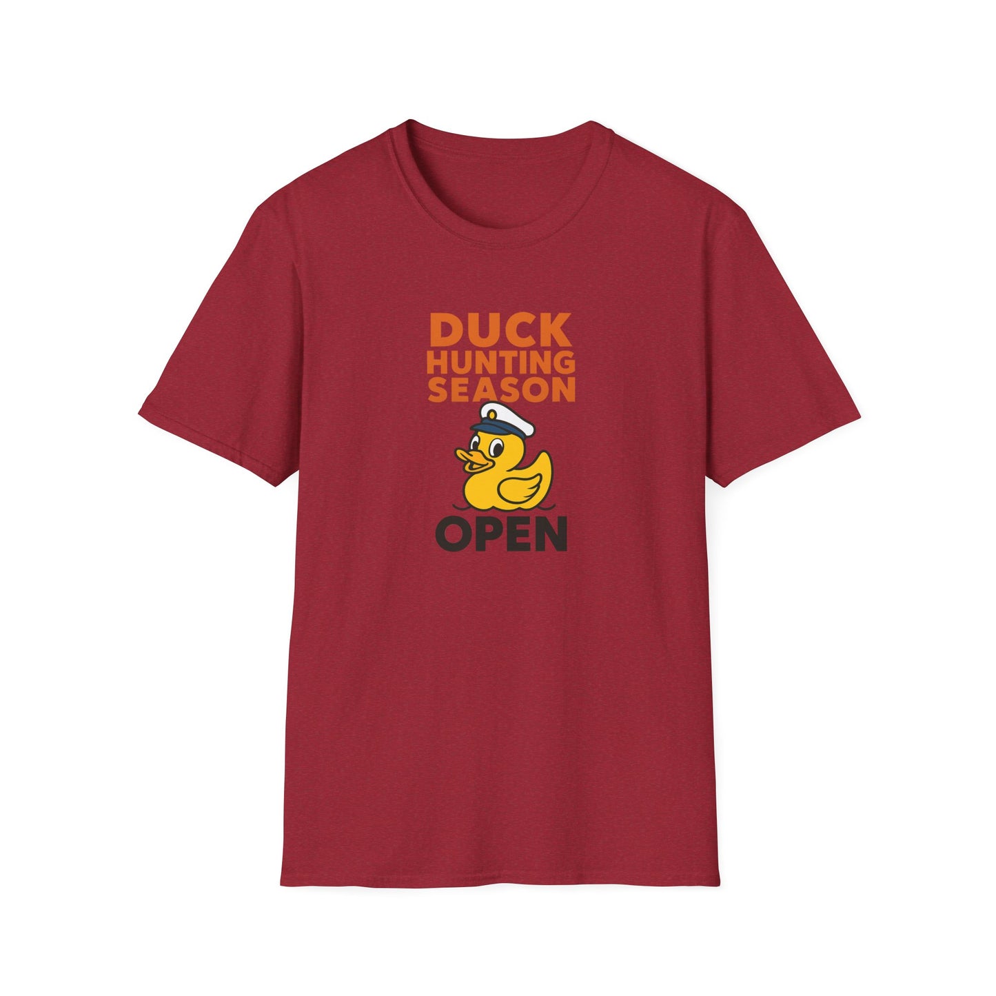 Duck Hunting Season Open – Retro Rubber Duck Captain Adults Unisex Cruise T-Shirt