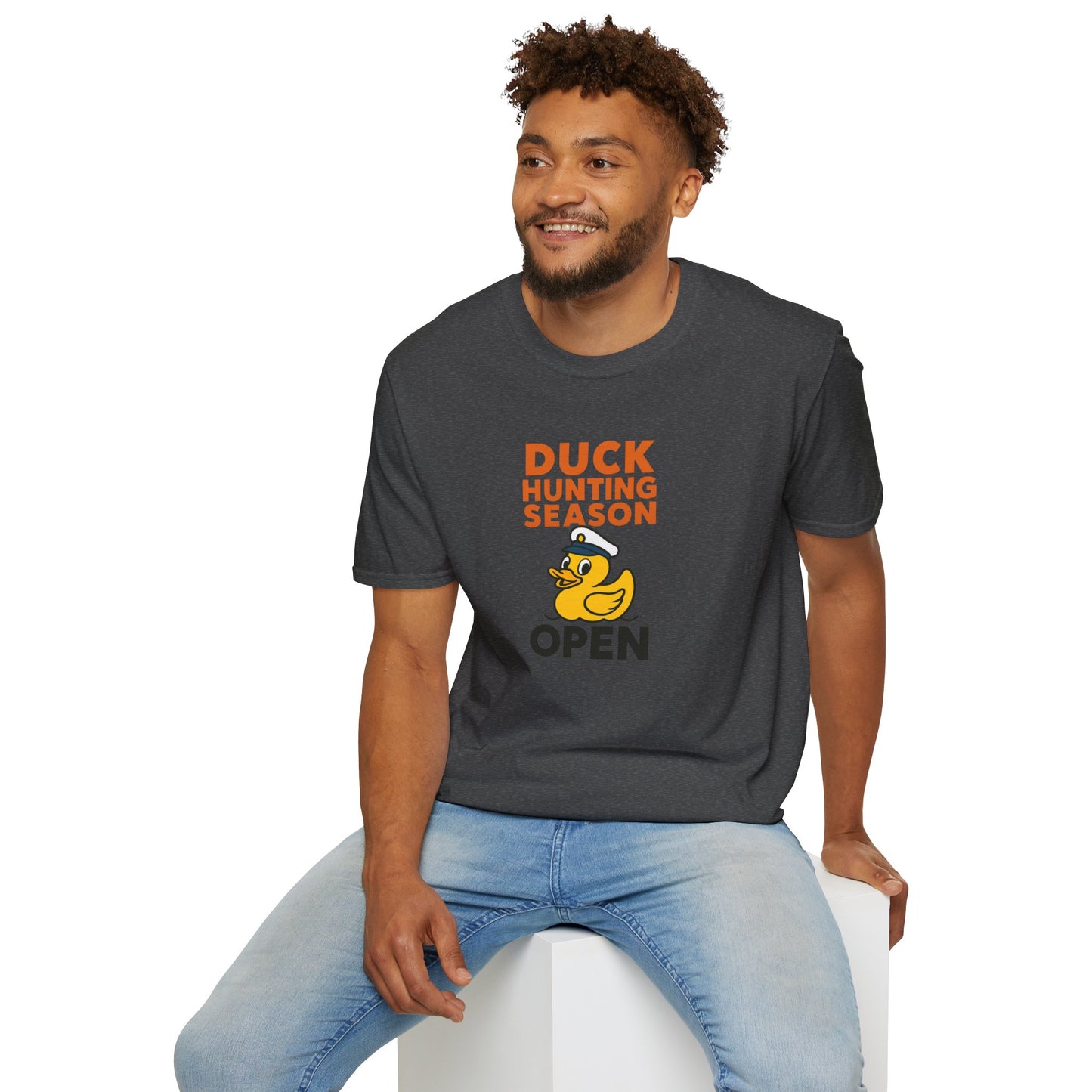 Duck Hunting Season Open – Retro Rubber Duck Captain Adults Unisex Cruise T-Shirt