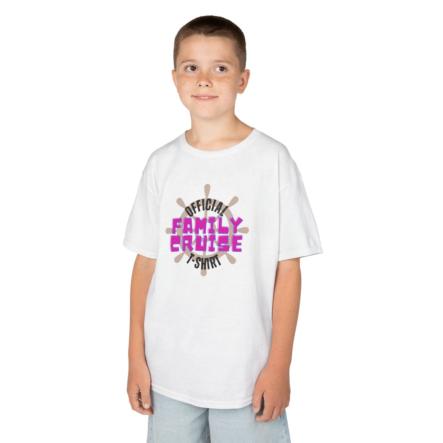 "Official Family Cruise Shirt" (1960s Style) Kids Heavy Cotton Tee