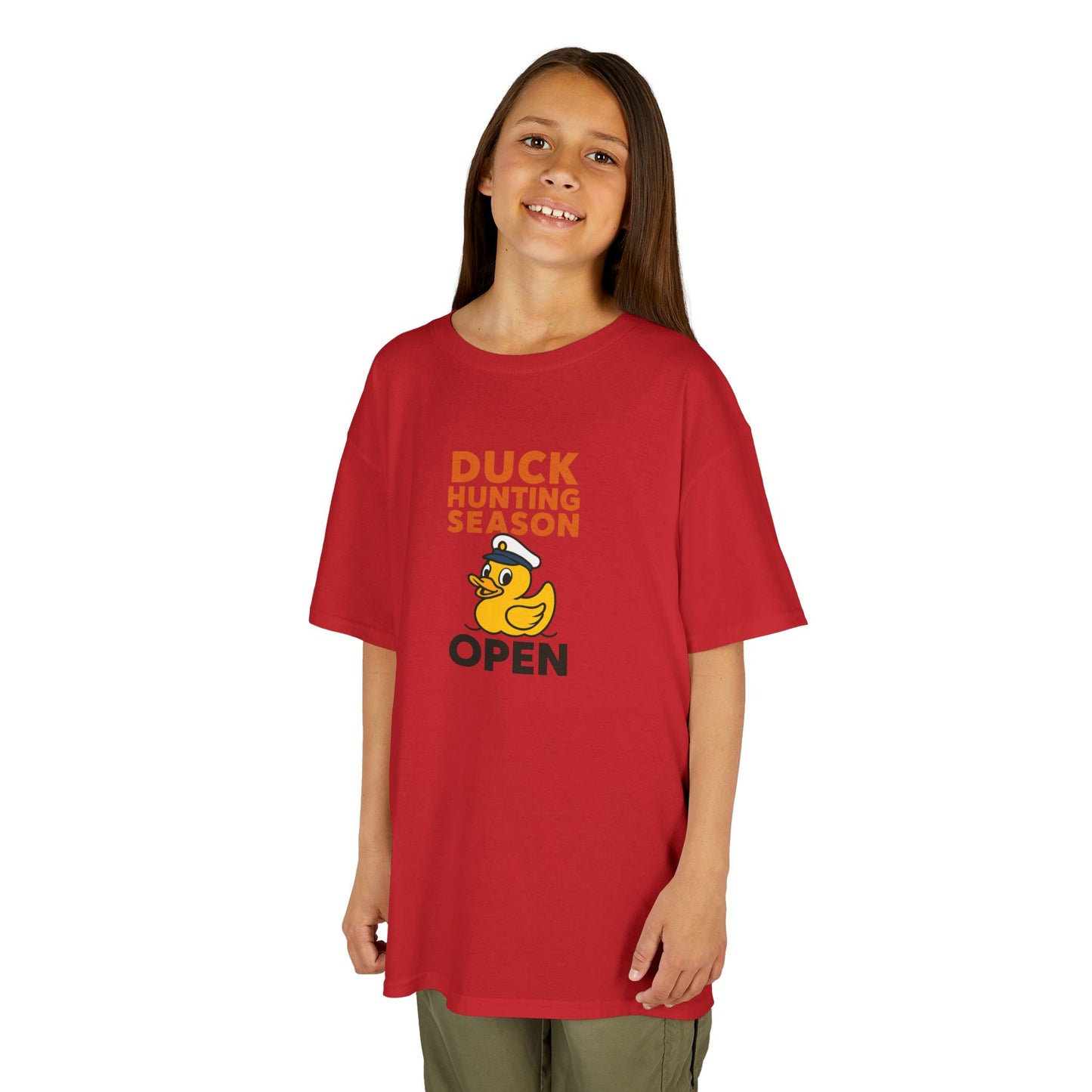 Duck Hunting Season Open – Retro Rubber Duck Captain Kids Cruise T-Shirt
