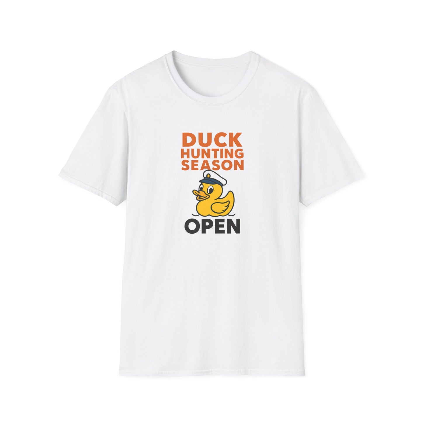 Duck Hunting Season Open – Retro Rubber Duck Captain Adults Unisex Cruise T-Shirt