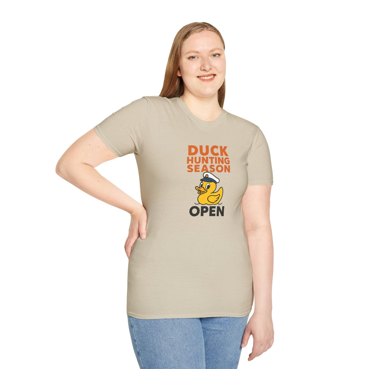 Duck Hunting Season Open – Retro Rubber Duck Captain Adults Unisex Cruise T-Shirt