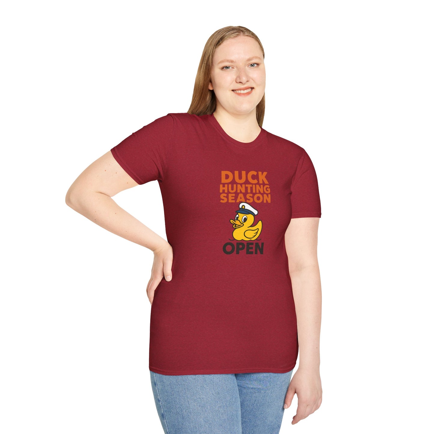 Duck Hunting Season Open – Retro Rubber Duck Captain Adults Unisex Cruise T-Shirt