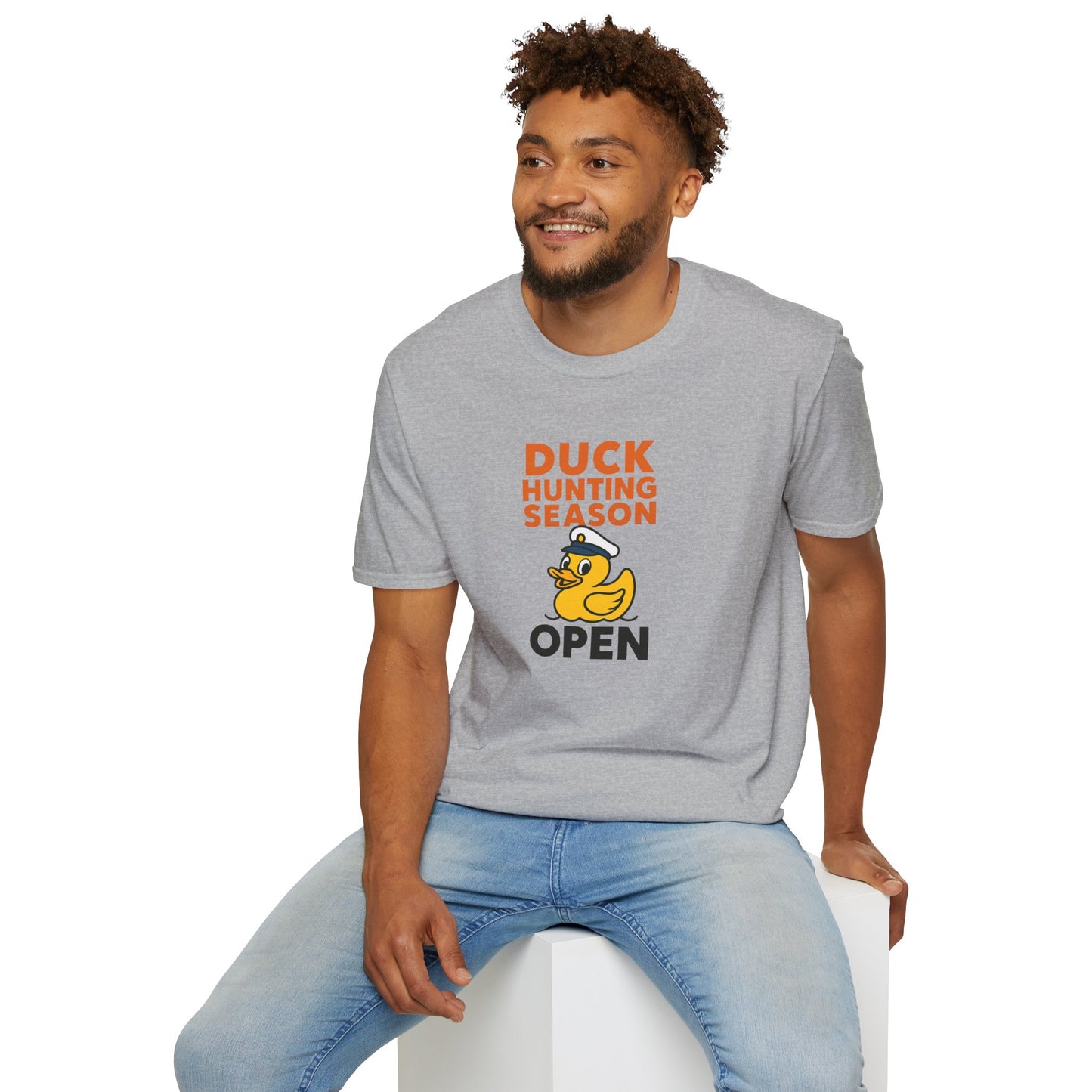 Duck Hunting Season Open – Retro Rubber Duck Captain Adults Unisex Cruise T-Shirt