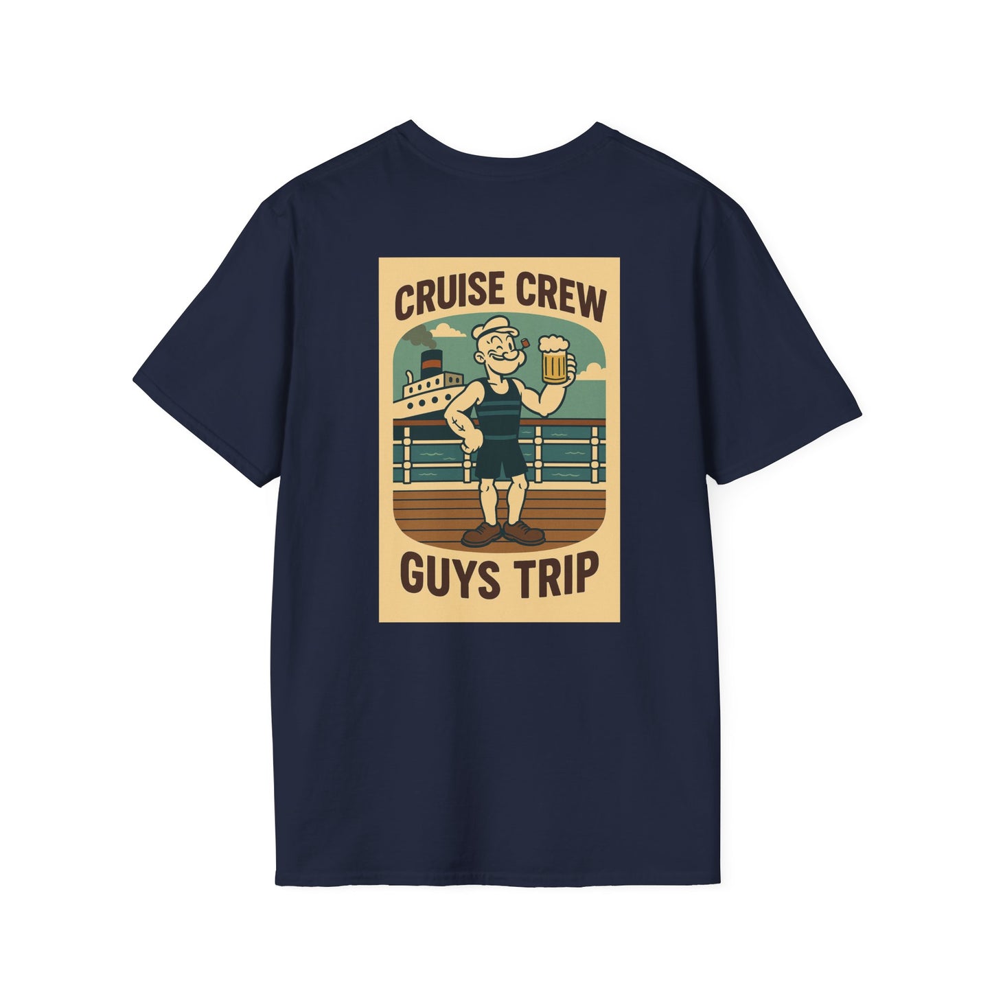 Cruise Crew – Guys Trip Ship Deck Vintage Cartoon T-Shirt (Public Domain Popeye)