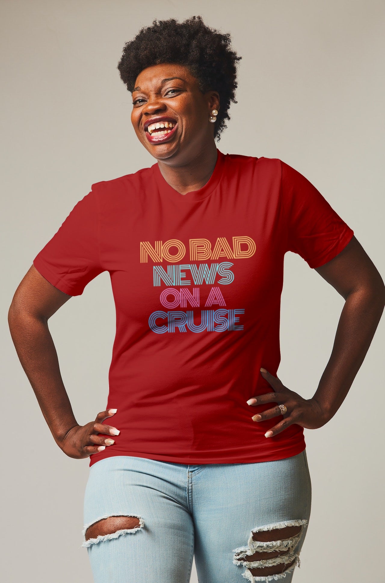 "No Bad News On A Cruise" Softstyle T-Shirt
