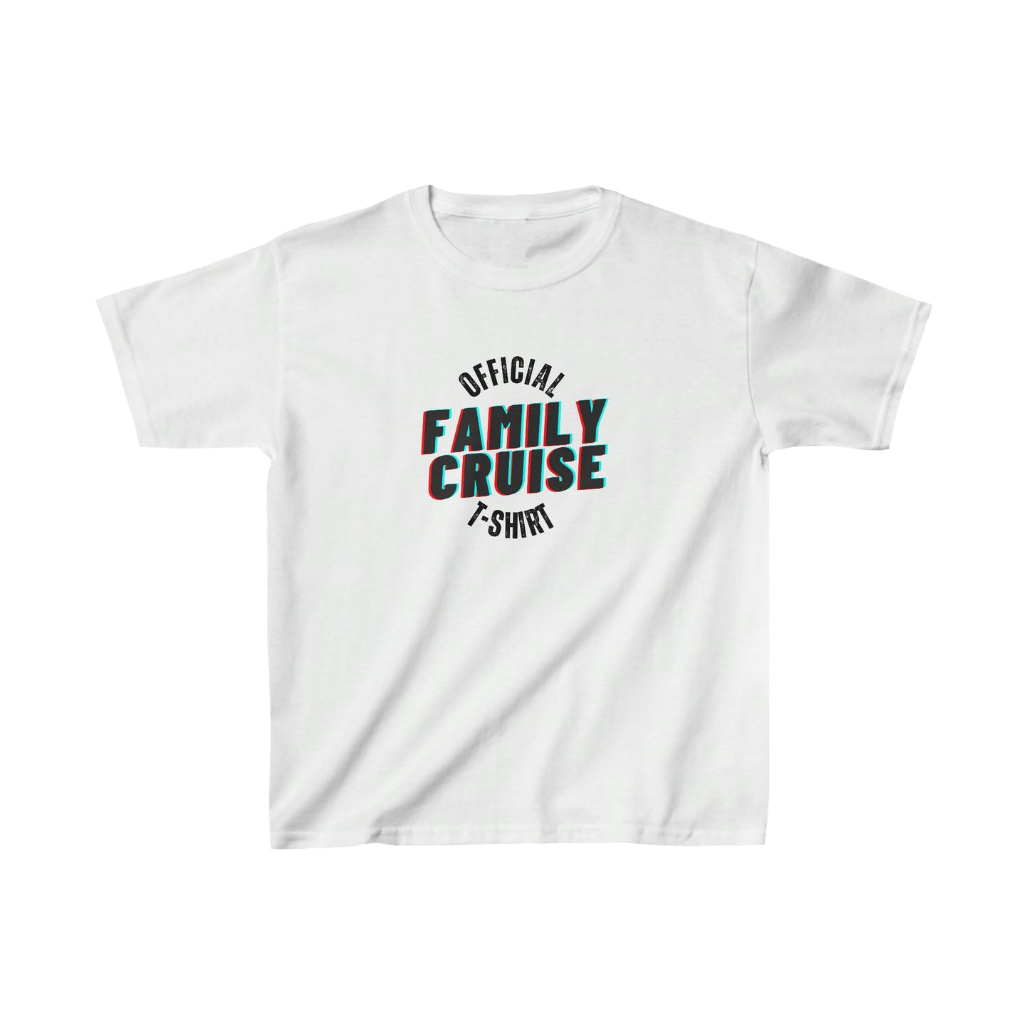 "Official Family Cruise T-Shirt" (1980s Style) Kids Heavy Cotton Tee