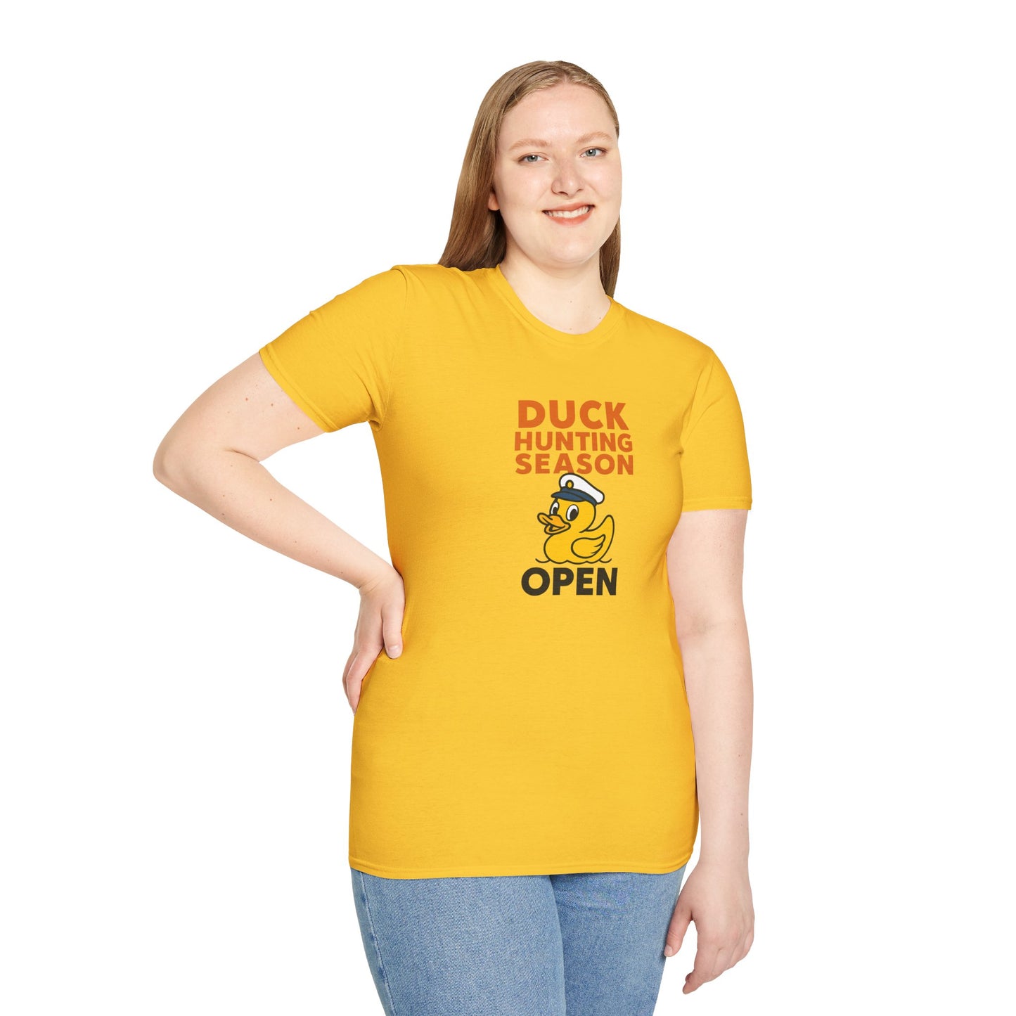 Duck Hunting Season Open – Retro Rubber Duck Captain Adults Unisex Cruise T-Shirt