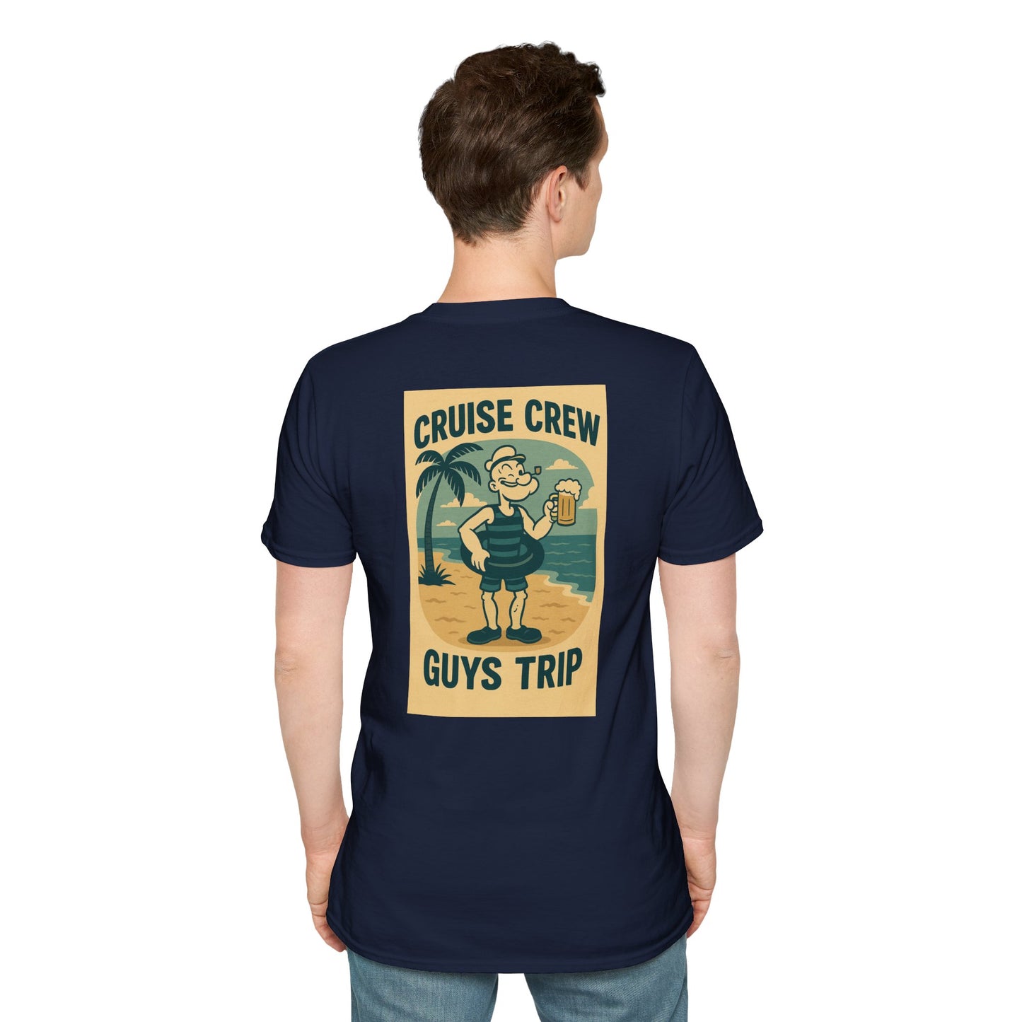 Cruise Crew – Guys Trip Beach Vintage Cartoon T-Shirt (Public Domain Popeye)
