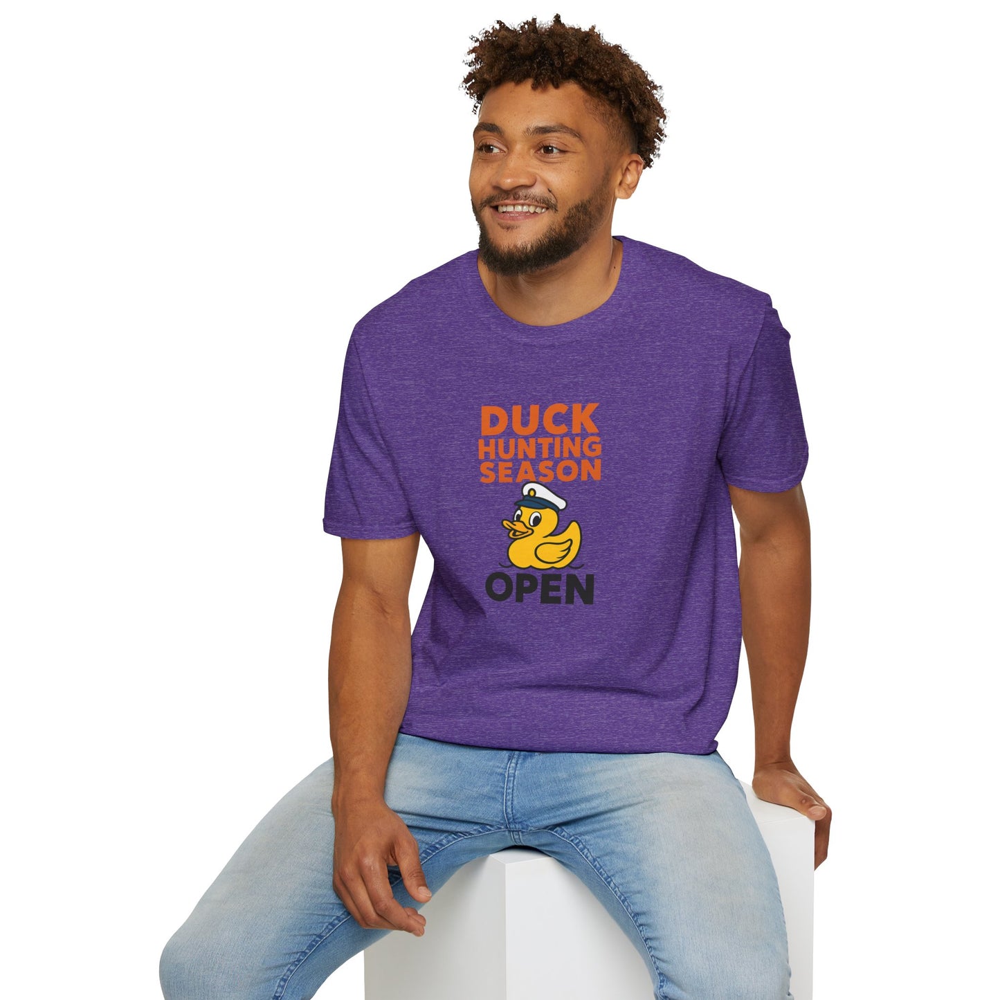 Duck Hunting Season Open – Retro Rubber Duck Captain Adults Unisex Cruise T-Shirt