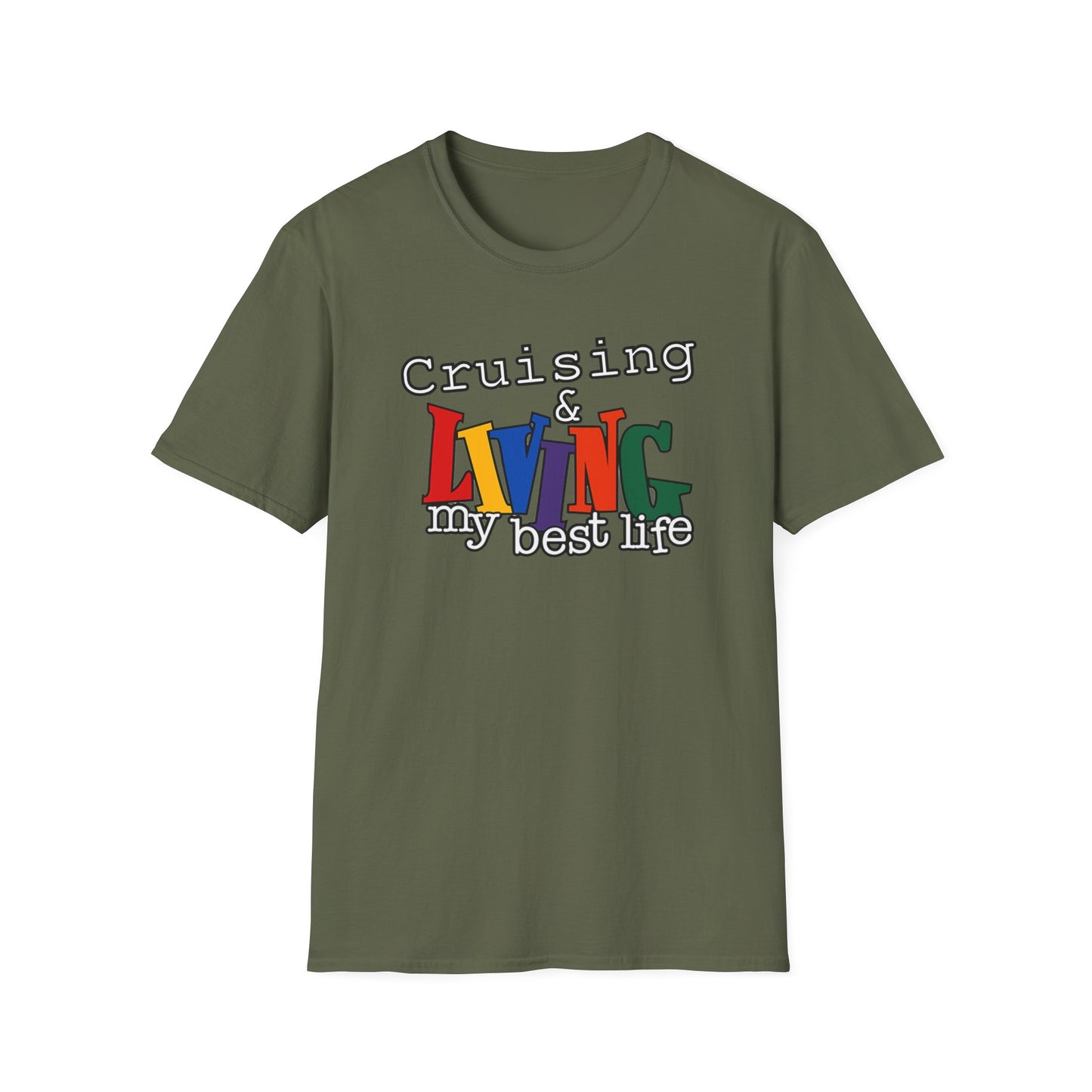 Cruising and Living My Best Life T-Shirt | Fun Cruise Vacation Tee for Women & Men
