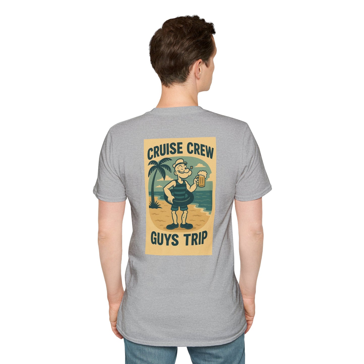 Cruise Crew – Guys Trip Beach Vintage Cartoon T-Shirt (Public Domain Popeye)