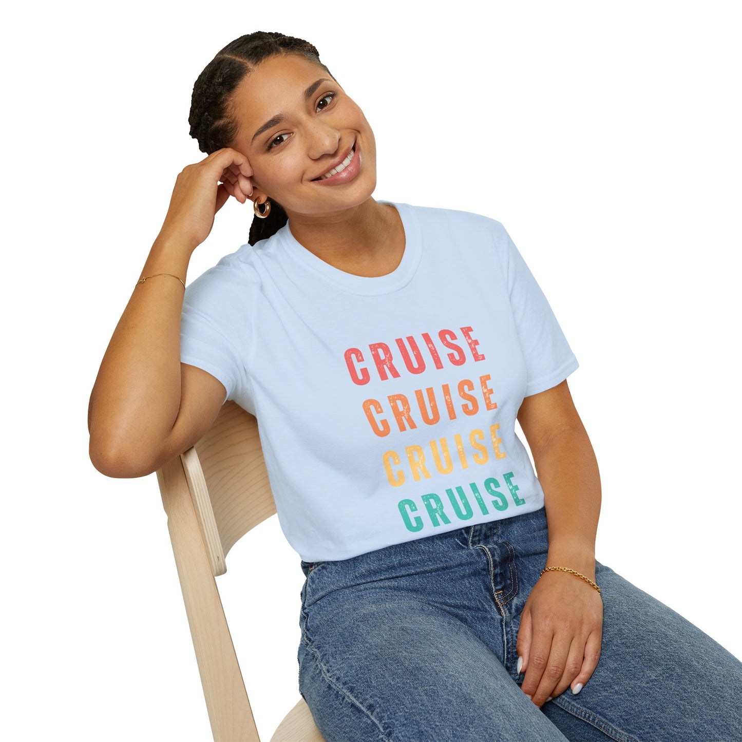“Cruise Cruise Cruise Cruise" T-Shirt | Fun Multicolor Cruise Vacation Tee
